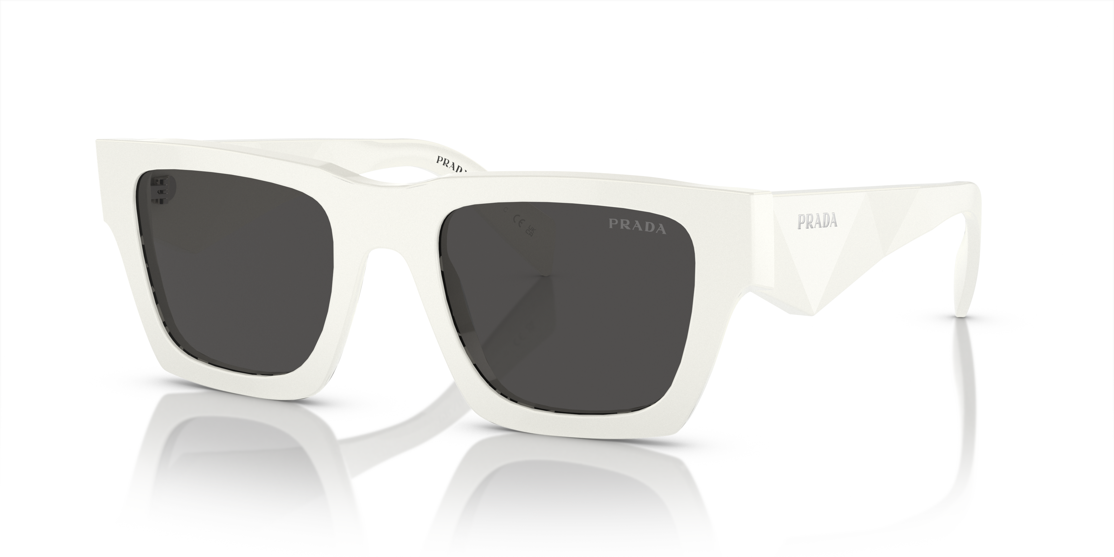 Prada PR A06S M (50 - 21) with Grey lenses and White frame