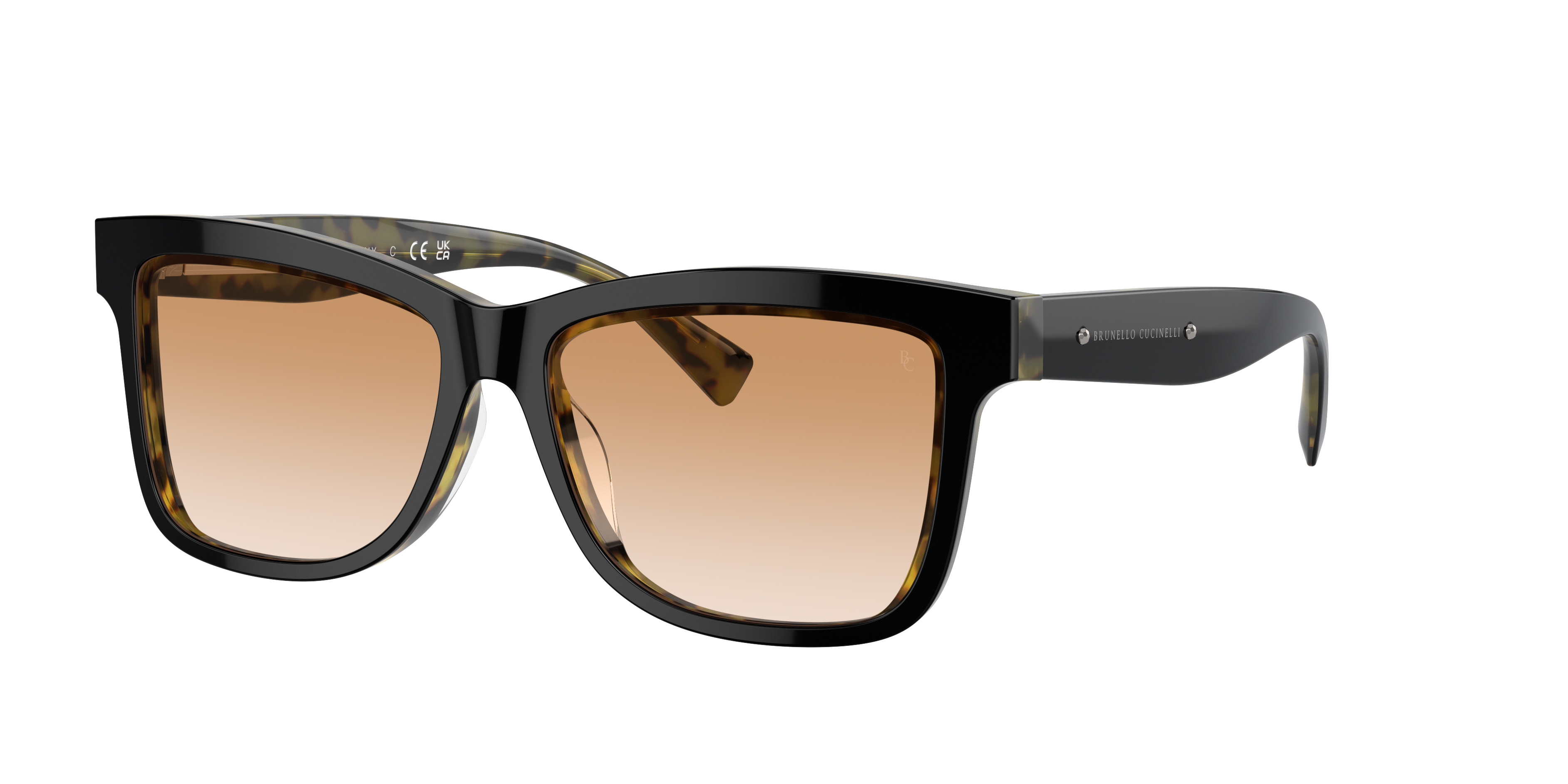 Brunello Cucinelli Woman Sunglass BC4009S -  Frame color: Black On Havana, Lens color: Clear Gradient Light Brown