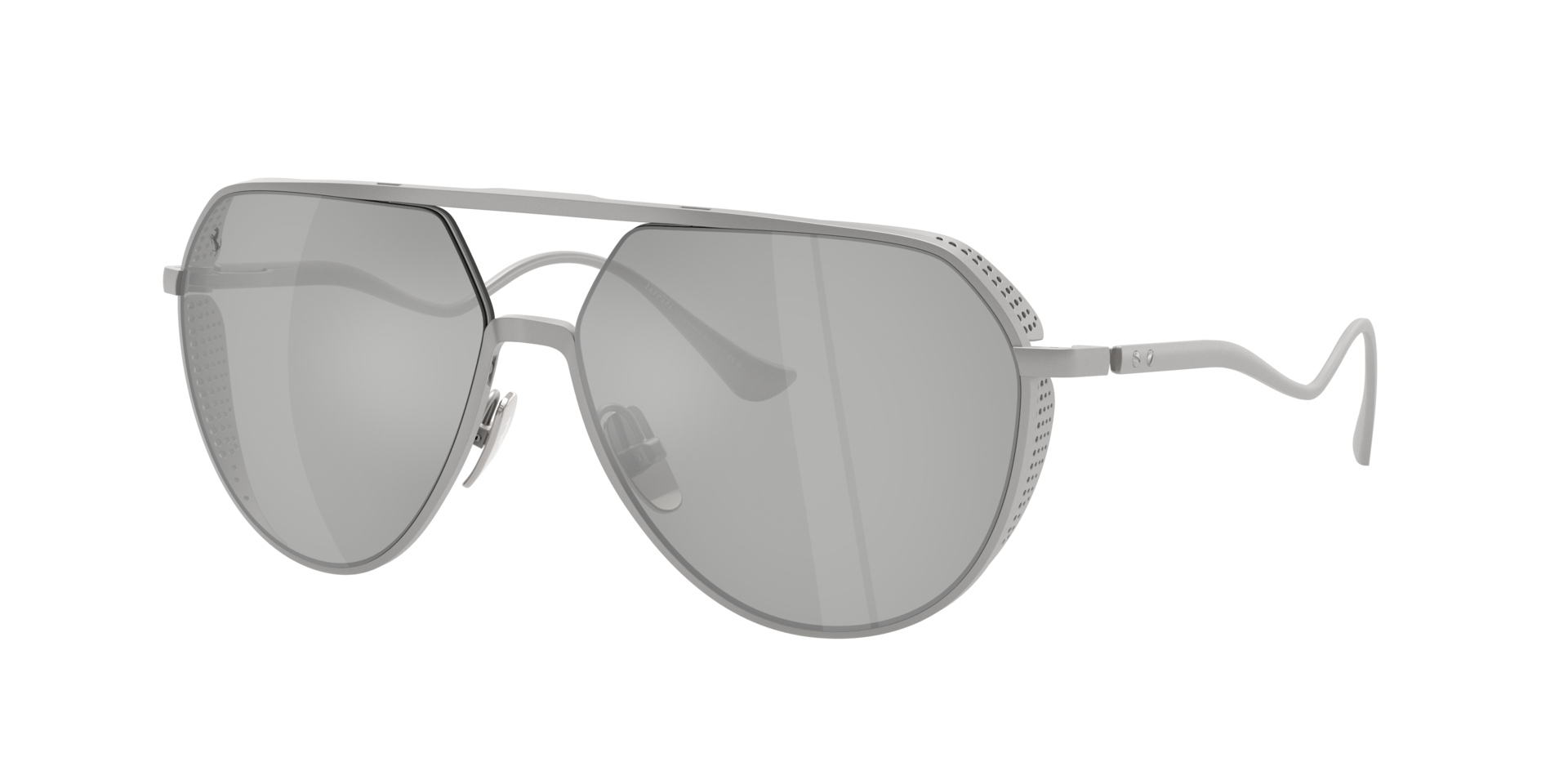 Ferrari Man Sunglass FH1021T -  Frame color: Matte Silver, Lens color: Silver Mirror