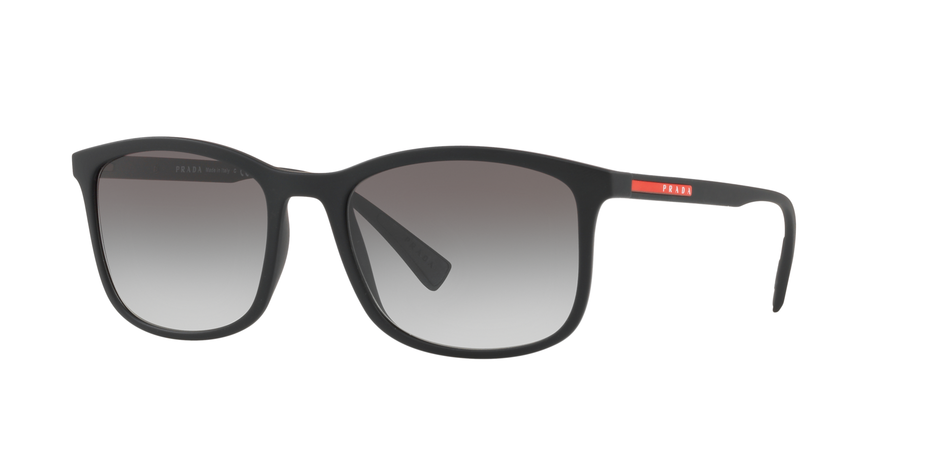 Prada Linea Rossa Homme Sunglass Lifestyle - Couleur du Monture Caoutchouc Noir Couleur de Lentille Dgrad Gris 147 €