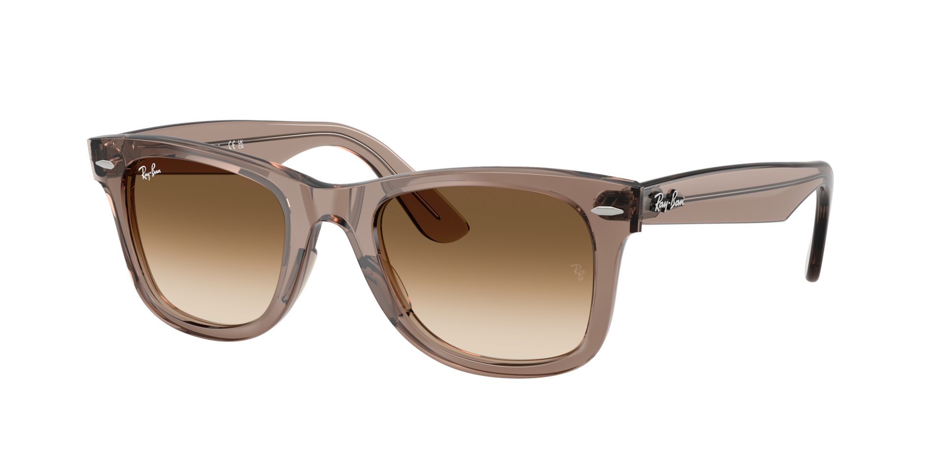 Ray-Ban Unisex Sunglass Wayfarer Ease -  Framekleur: Transparant lichtbruin, Lenskleur: Helder gradiënt bruin
