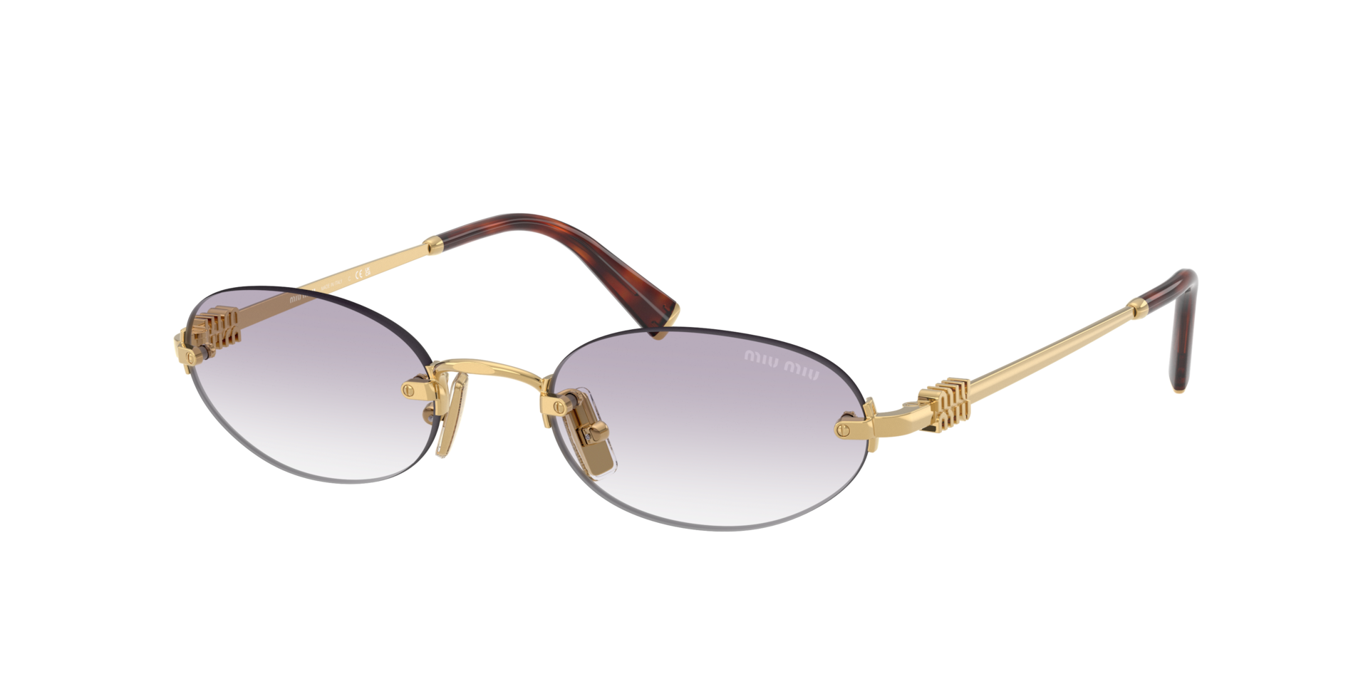 Miu Miu Woman Sunglass MU A54S -  Frame color: Gold, Lens color: Clear Gradient Dark Grey