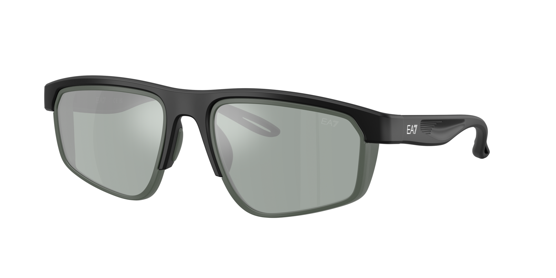 EA7 Man Sunglass Q74003 -  Frame color: Matte Black, Lens color: Petrol Green Mirror Silver