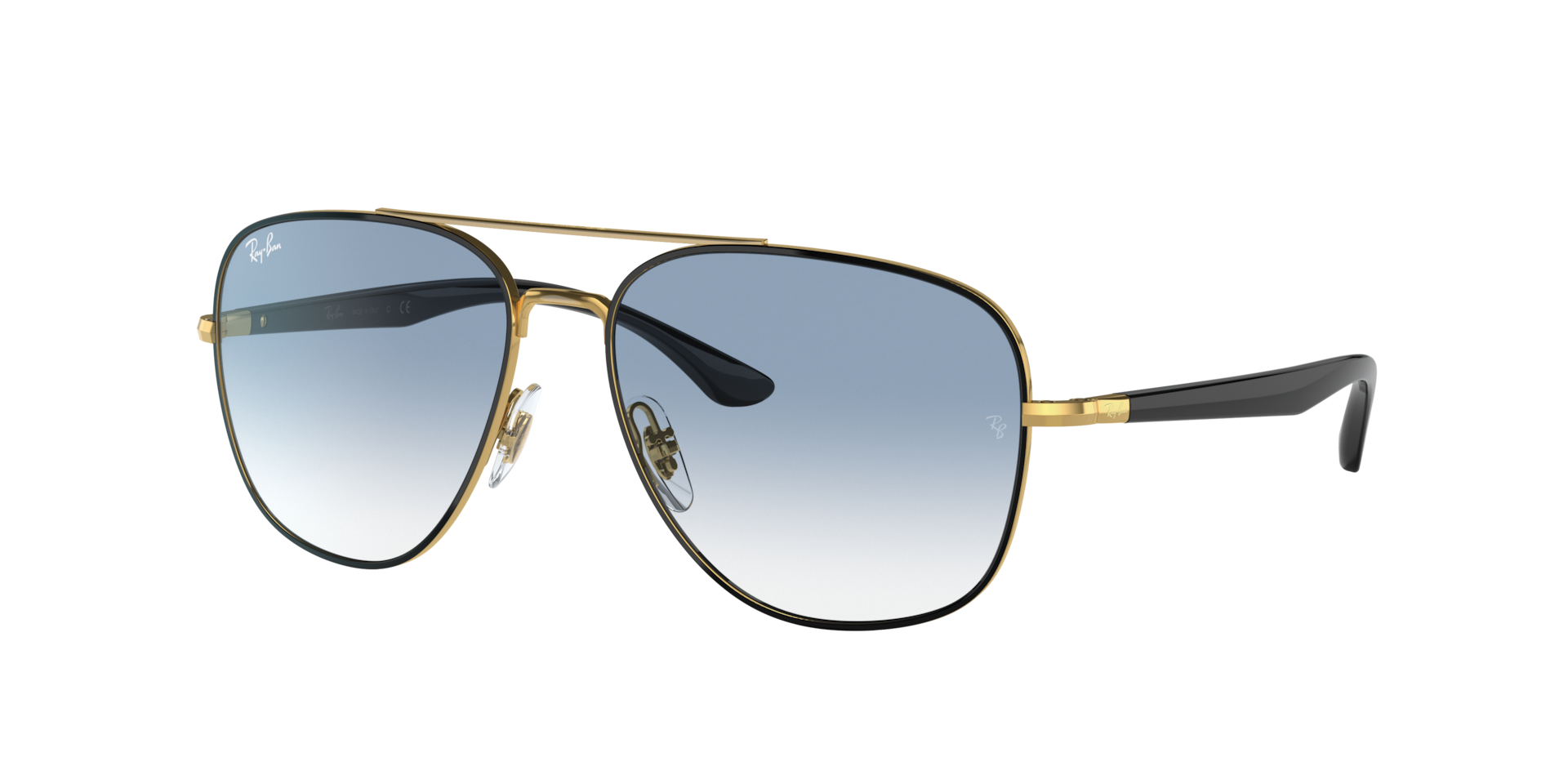 Ray-Ban Unisex Sunglass RB3683 -  Frame color: Black On Gold, Lens color: Solid Color