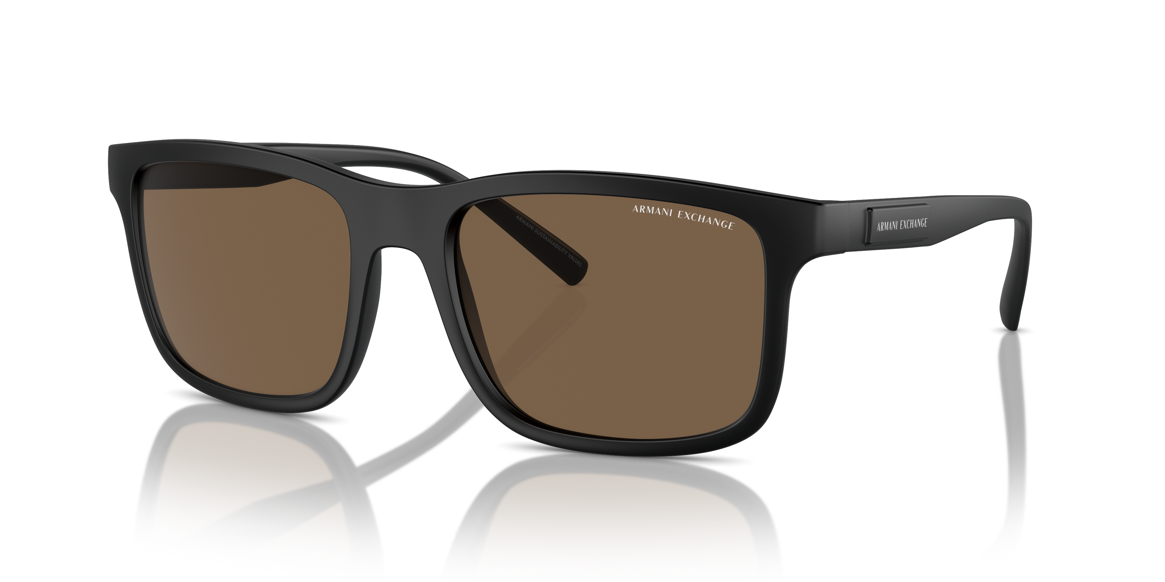 Armani Exchange AX4145S XXL (57 - 19) with Brown lenses and Black