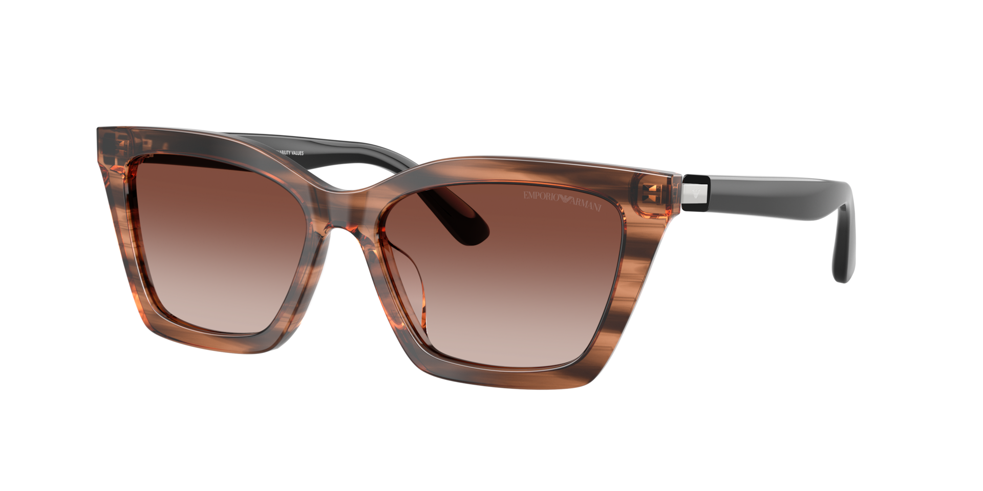 Emporio Armani Woman Sunglass EA4250U -  Frame color: Shiny Striped Brown, Lens color: Gradient Brown