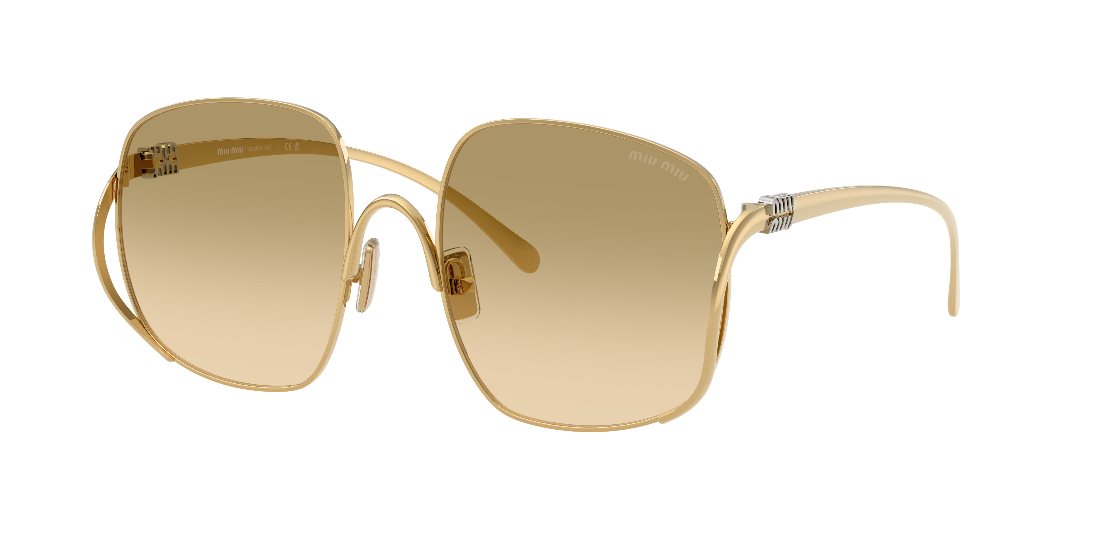 Miu Miu MU A57S M (57 - 20) with Yellow lenses and Gold frame