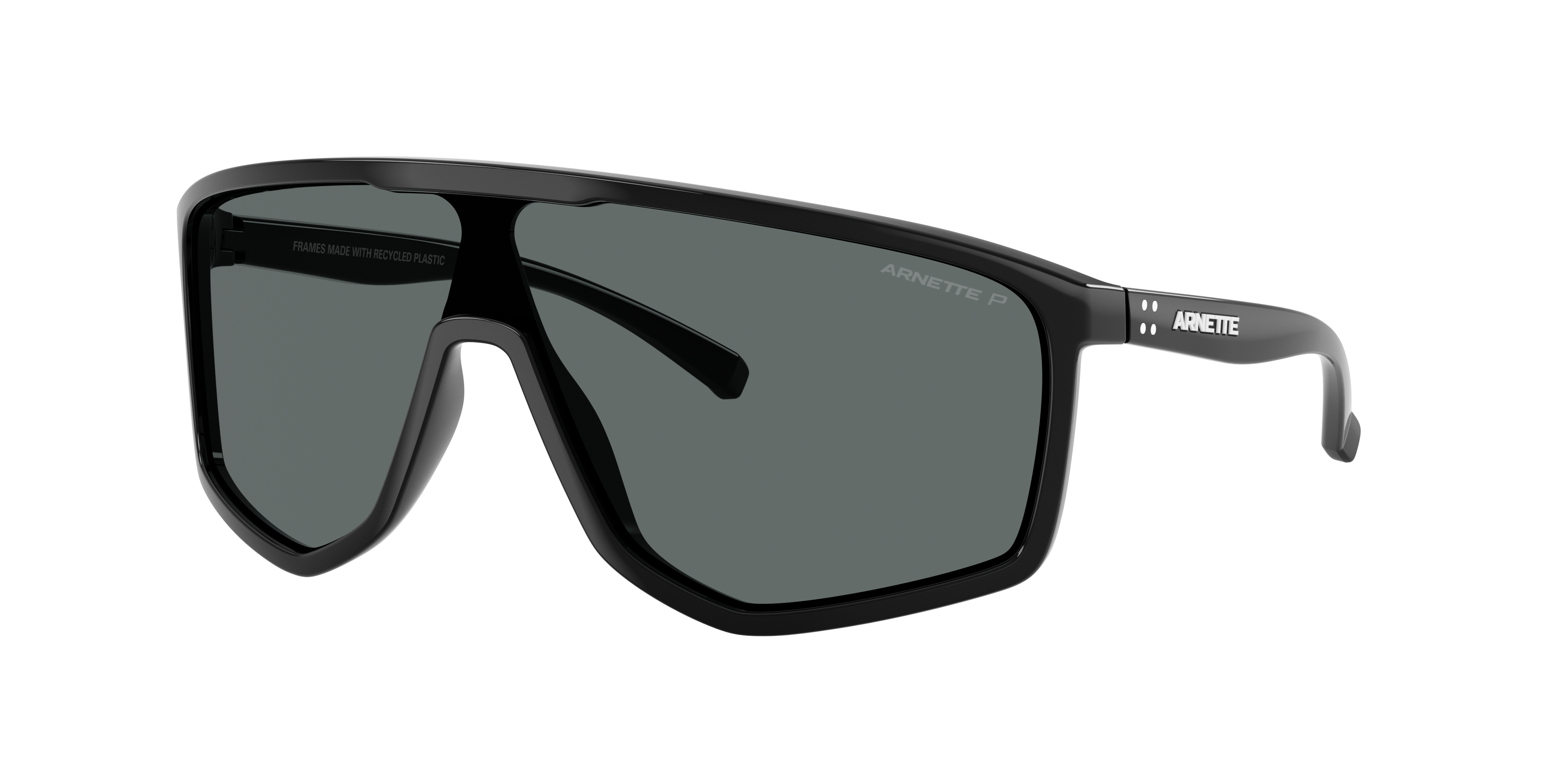 Arnette Man Sunglass Stripe-M -  Frame color: Recycled Black, Lens color: Dark Grey Polarized