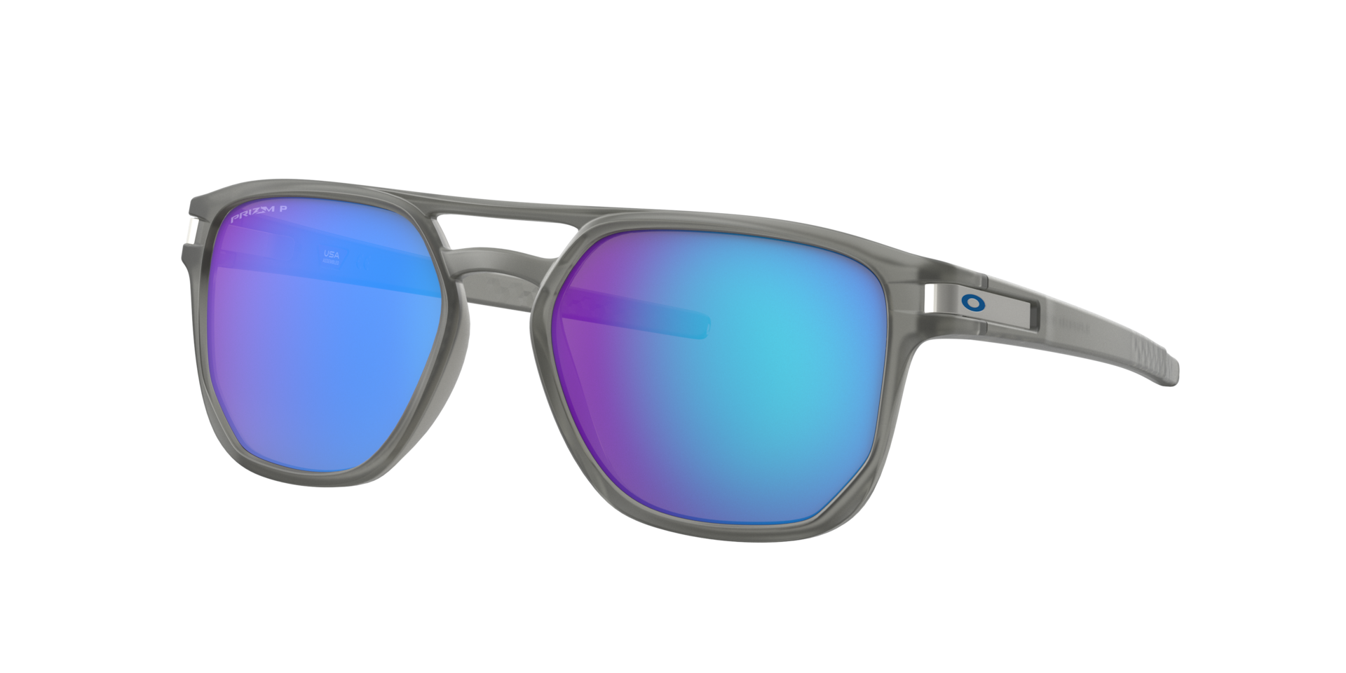 Oakley Unisex Sunglass Latch™ Beta - Framekleur: Matgrijs inkt, Lenskleur: Prizm Sapphire Polarized
