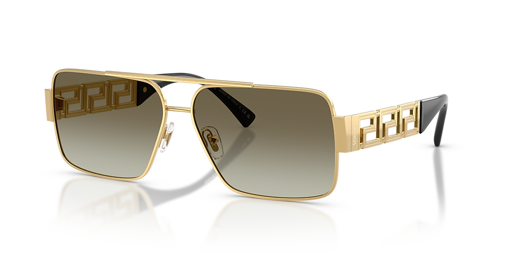 Versace VE2290 XL (61 - 13) com Lentes Verde e Armação Ouro