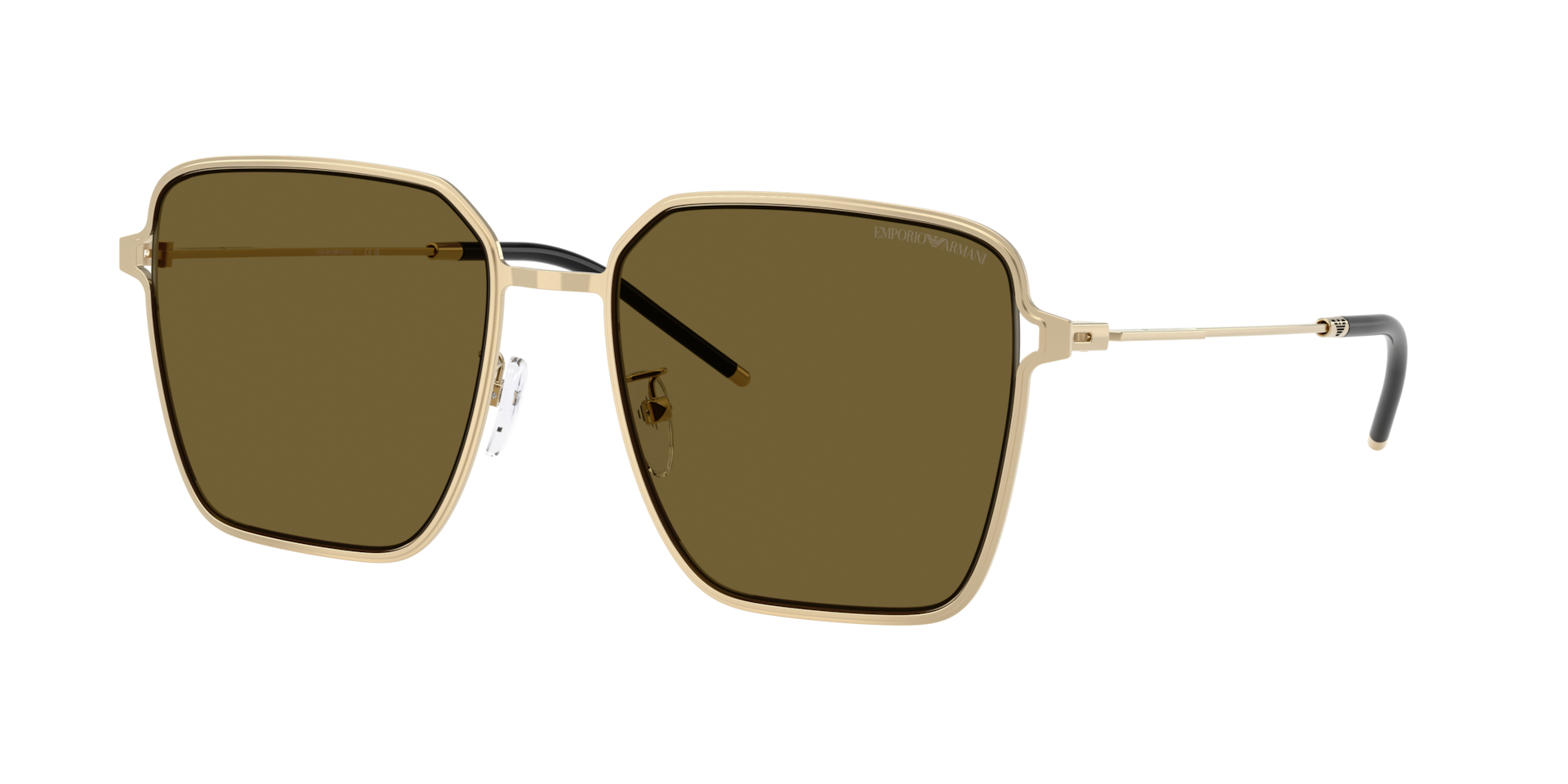 Emporio Armani Woman Sunglass EA2159D -  Frame color: Shiny Pale Gold, Lens color: Dark Brown