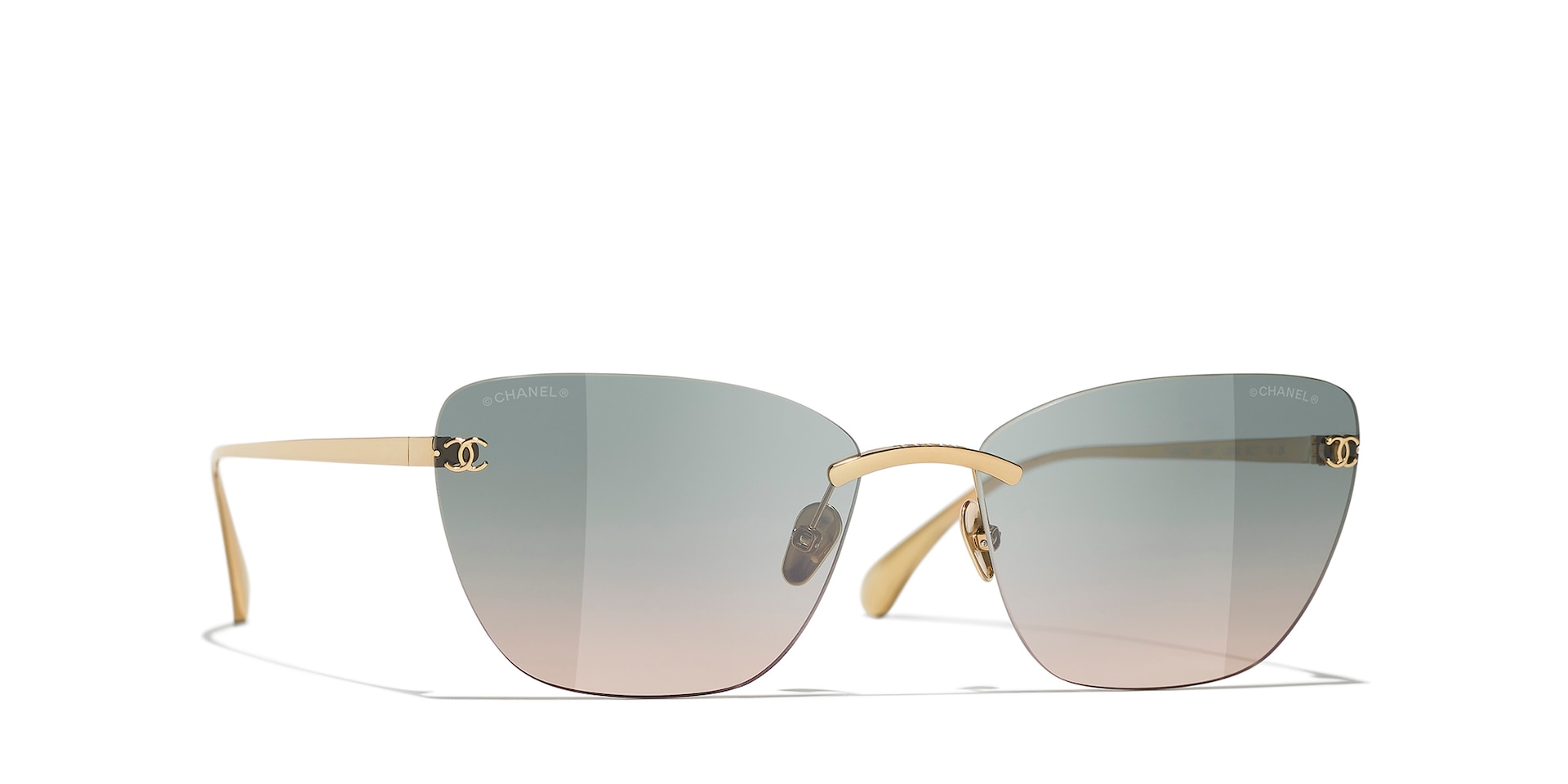 Chanel Femme Sunglass Cat Eye Sunglasses CH4286T - Couleur du Monture Or Couleur de Lentille Vert 790 €