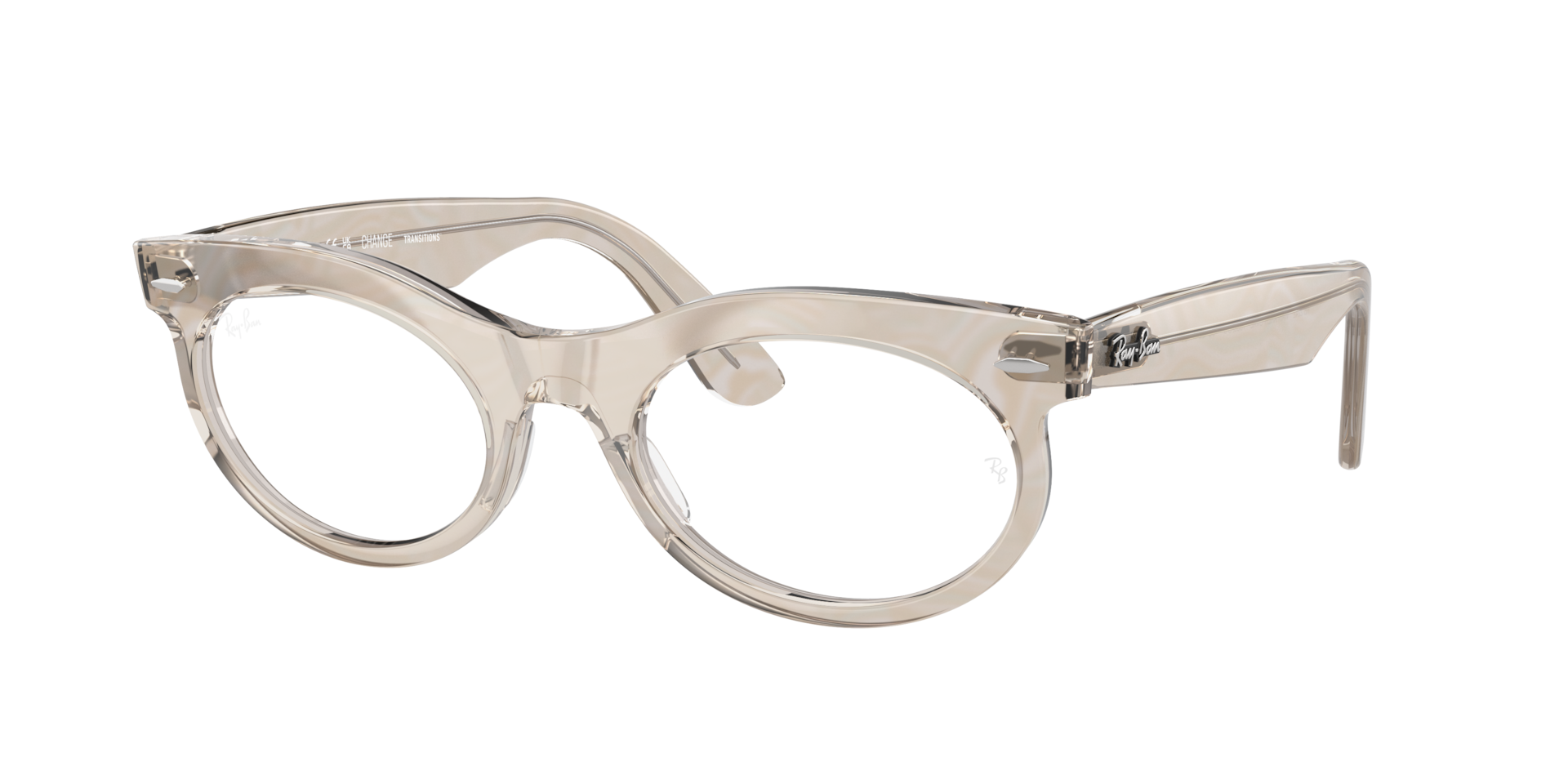 Ray-Ban Unisex Sunglass Wayfarer Oval Change Transitions® -  Framekleur: Photo golven grijs, Lenskleur: Helder/blauw
