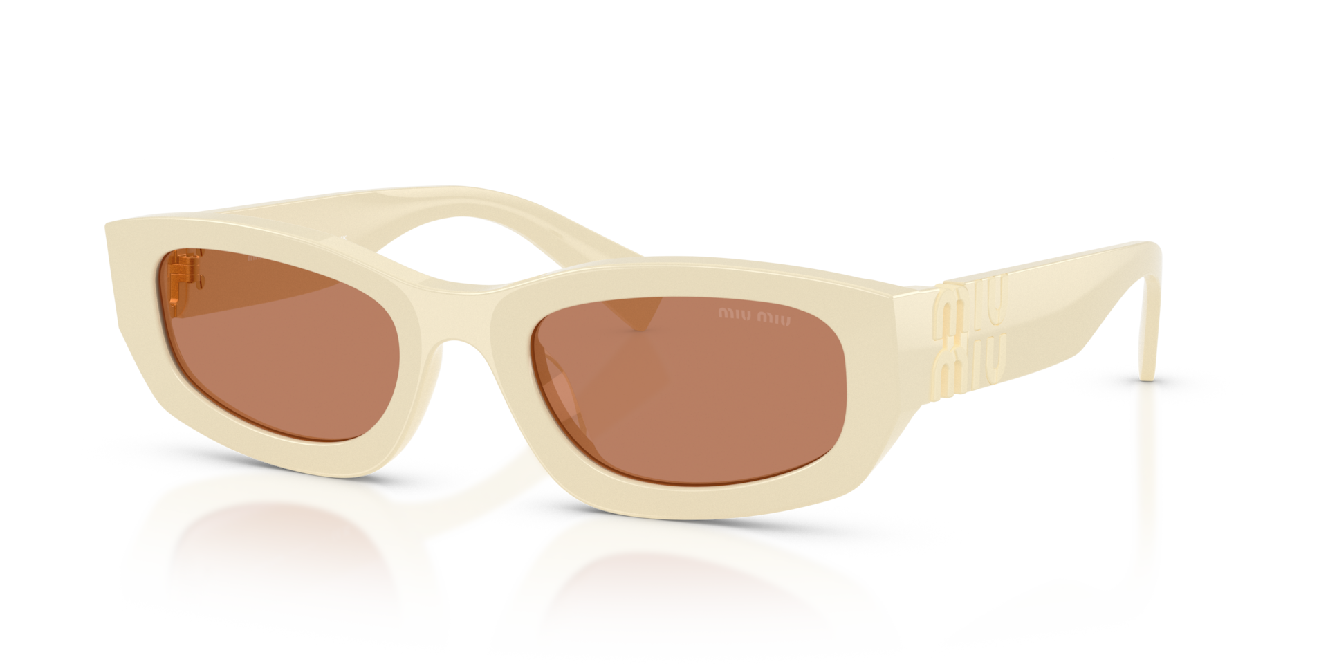 Miu Miu MU B04SF L (53 - 22) with Brown lenses and White frame 