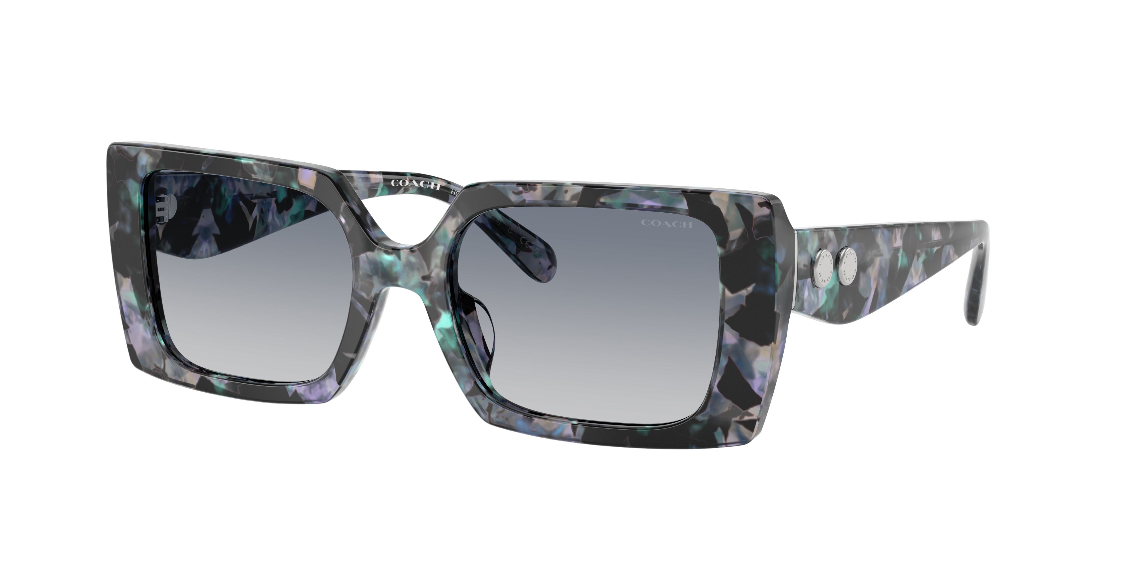 Coach Woman Sunglass HC8409U CW224 -  Frame color: Blue Pearl Tortoise, Lens color: Blue Purple Gradient