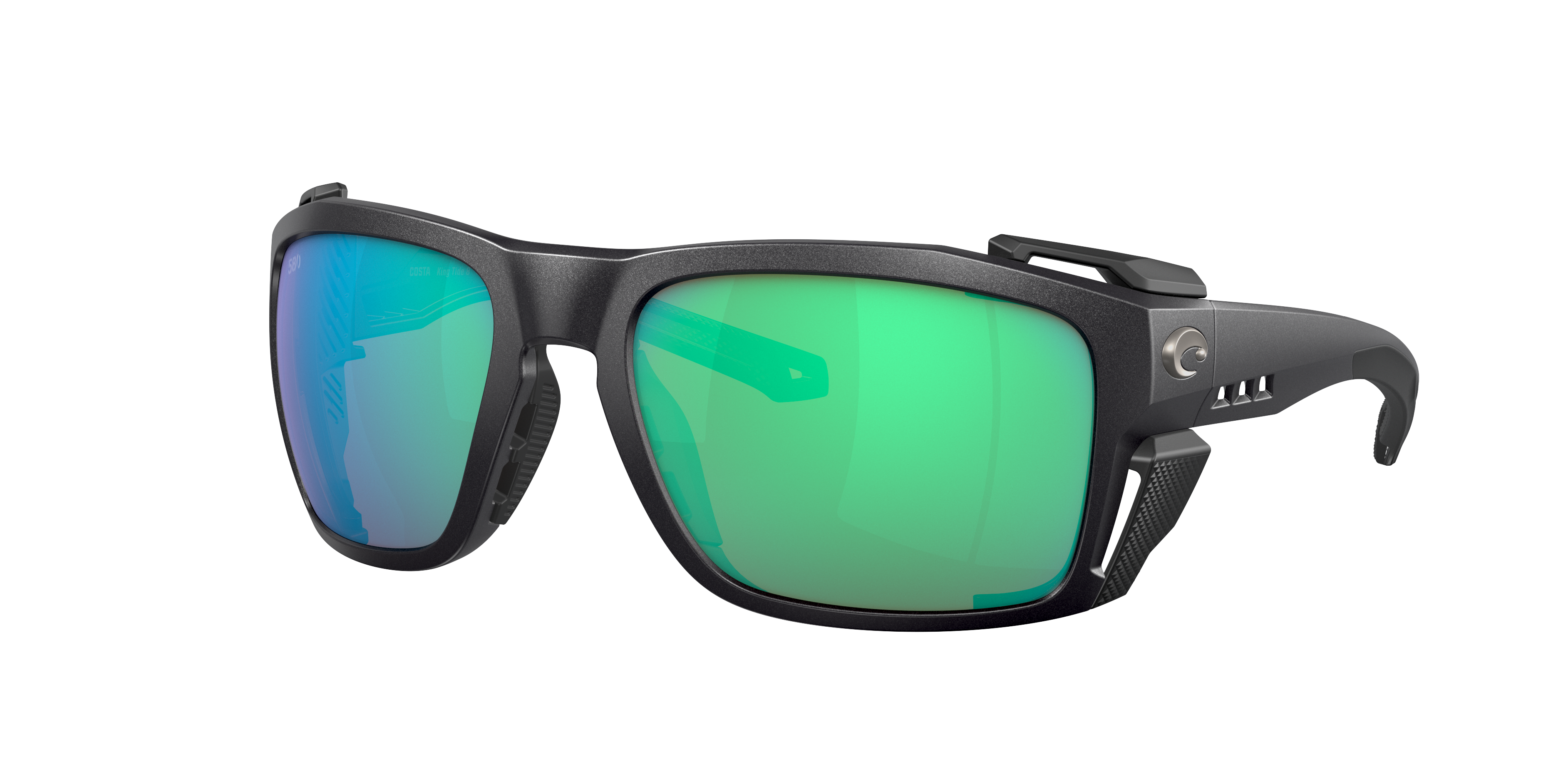 Costa Man Sunglass King Tide 8 -  Frame color: Black Pearl, Lens color: Green Mirror