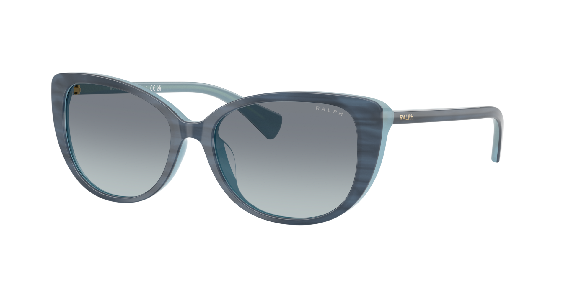 Ralph Vrouwelijk Sunglass RA5340U - Framekleur: Blauw gestreept, Lenskleur: Gradiënt Blauw