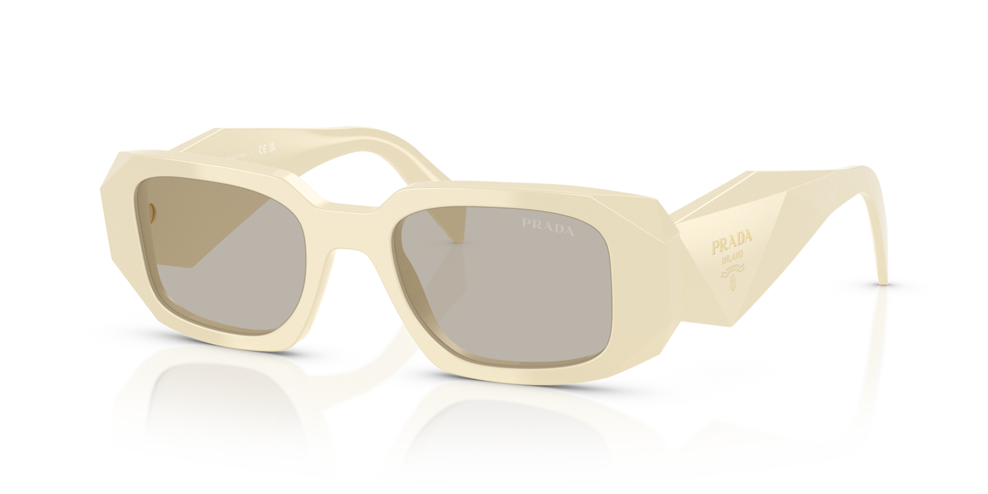 Prada PR 17WSF S (51 - 20) with Brown lenses and White frame