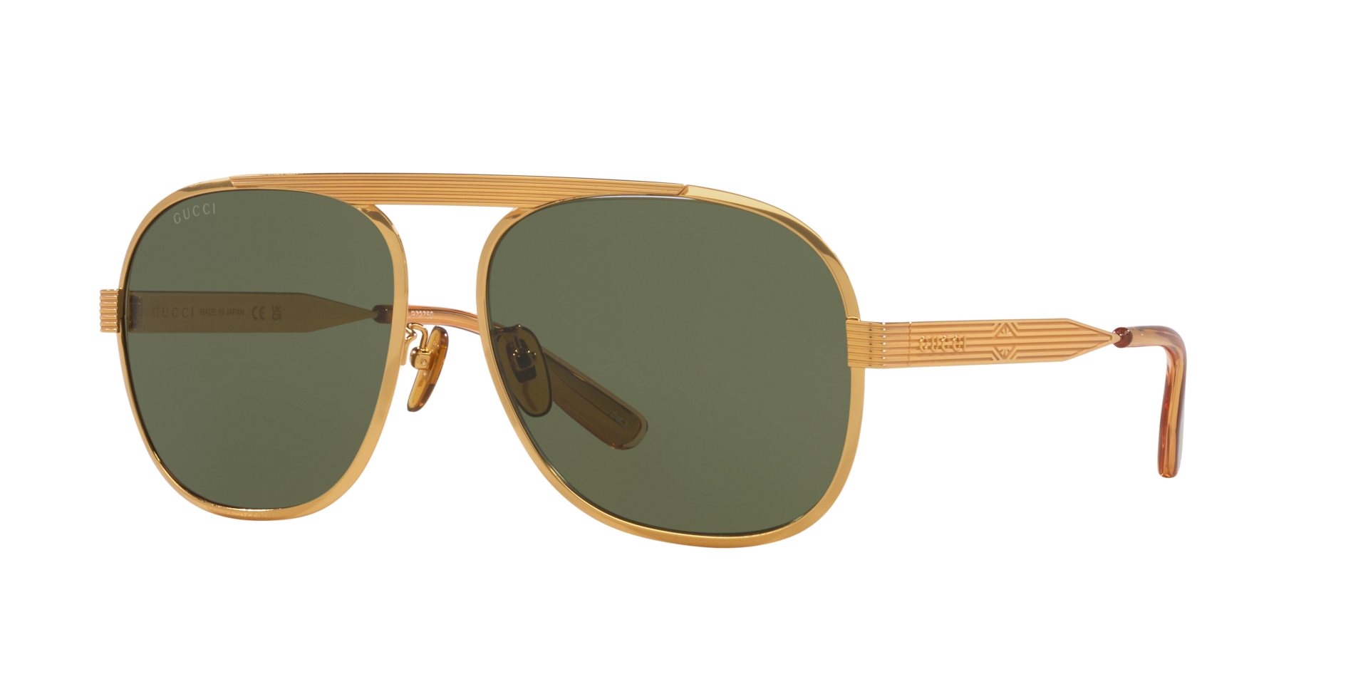 Gucci Homme Sunglass GG1514S - Couleur du Monture Or Couleur de Lentille Vert 240 €
