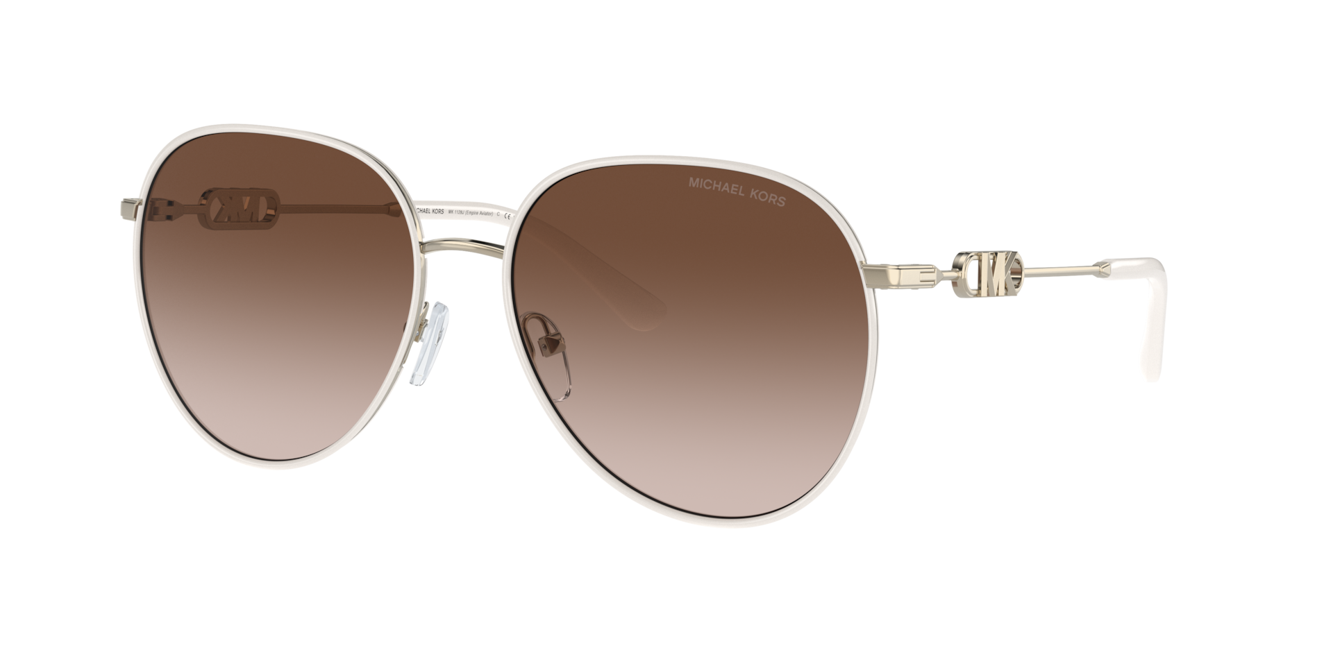 Gold Frame Brown Lens Aviator Sunglasses - Women\'s Accessories Michael Kors Michael Kors Gold Brown Sunglasses for Women for sale | eBay main image 2