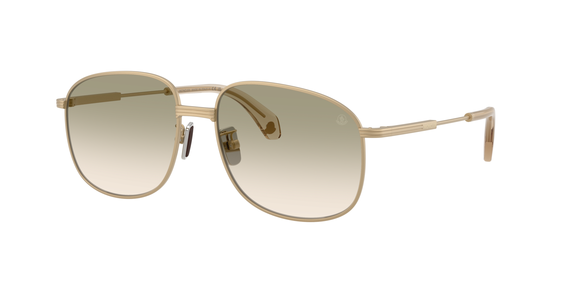Moncler Unisex Sunglass ME4013 Fennix -  Frame color: Matte Pale Gold, Lens color: Gradient Brown