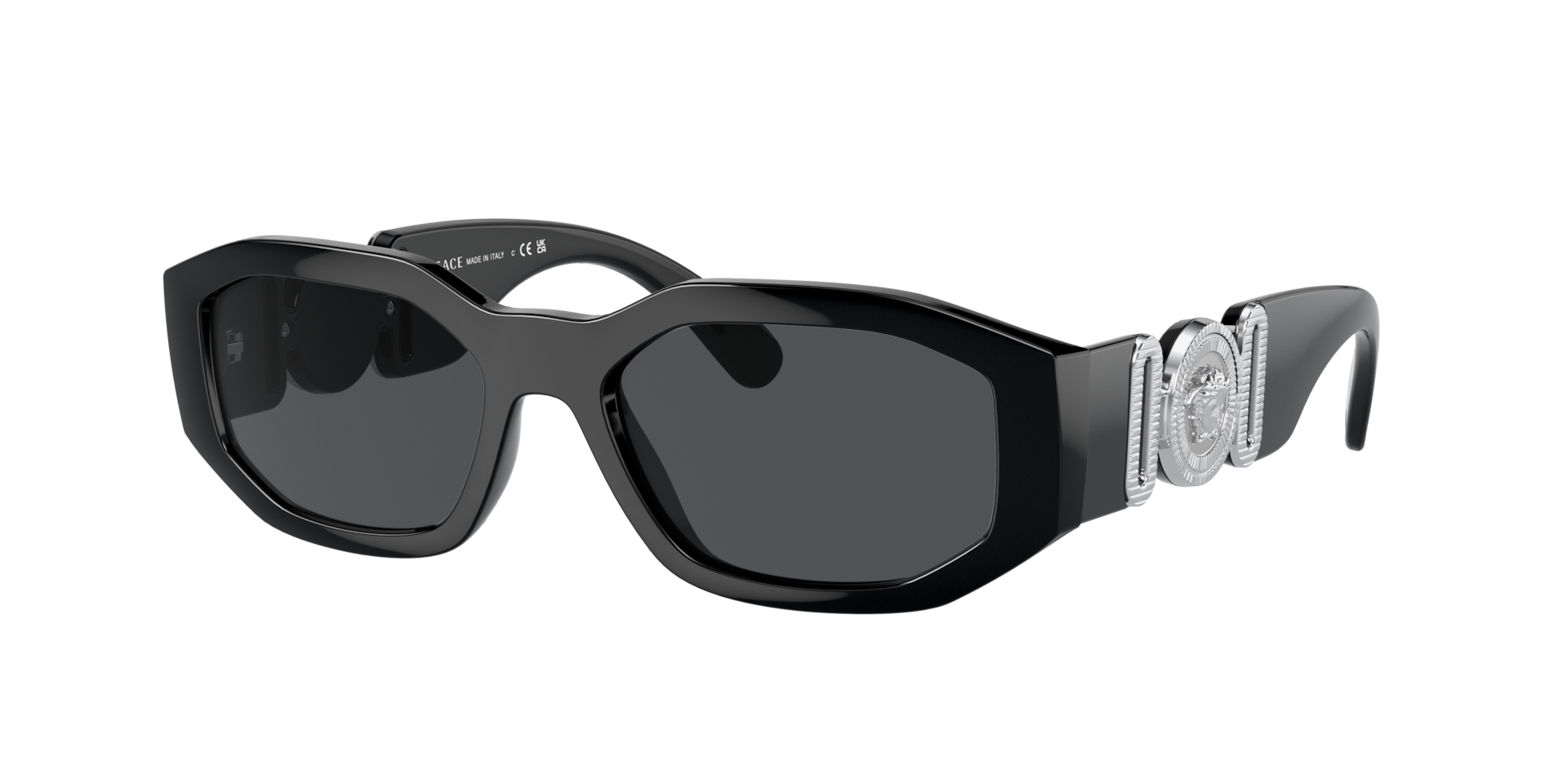 Versace Man Sunglass Biggie -  Frame color: Black, Lens color: Dark Grey
