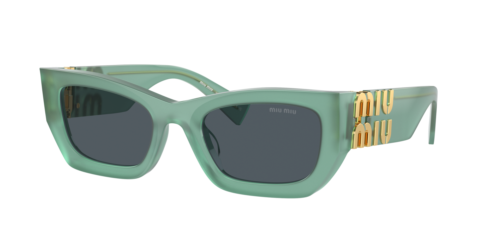 Miu Miu Woman Sunglass MU 09WS -  Frame color: Ivy Opal, Lens color: Dark Grey