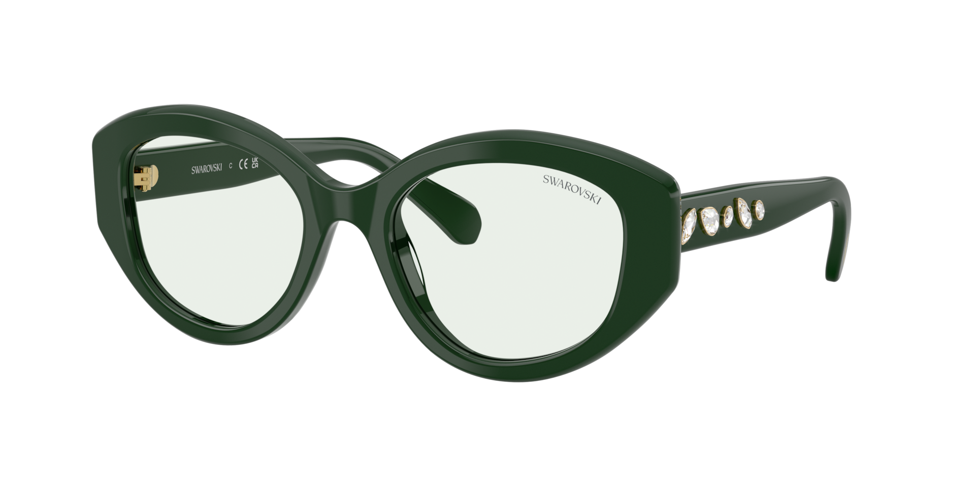 Swarovski Woman Sunglass SK6005 -  Frame color: Dark Green, Lens color: Photo Green