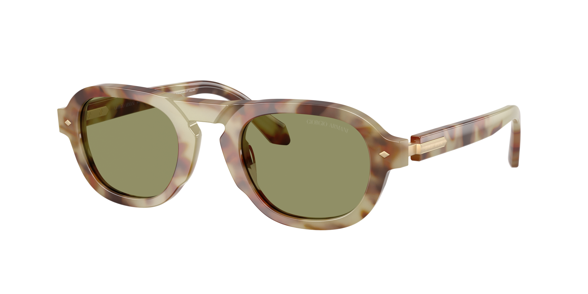 Giorgio Armani Mann Sunglass AR8244 - Rahmenfarbe: Brown Mint Tortoise, Linsenfarbe: Grün