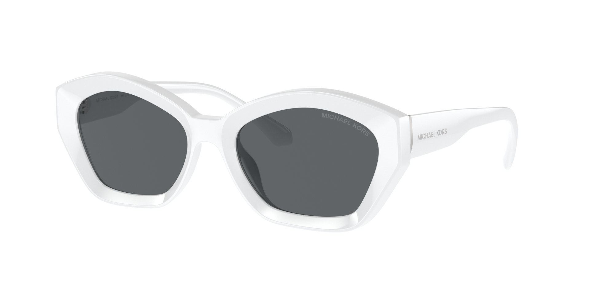 Michael Kors Femme Sunglass Bel Air - Couleur du Monture: Optic White, Couleur de Lentille: Gris foncé uni