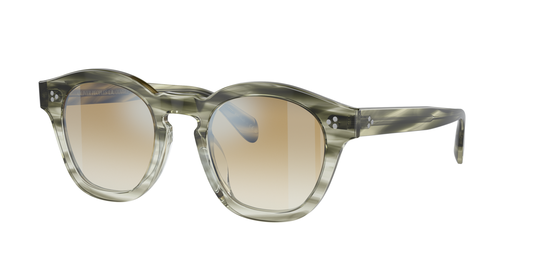 Oliver Peoples Unisex Sunglass Boudreau L.A - Rahmenfarbe: Jade Washed, Linsenfarbe: Zartgelb Verlaufstönung verspiegelt