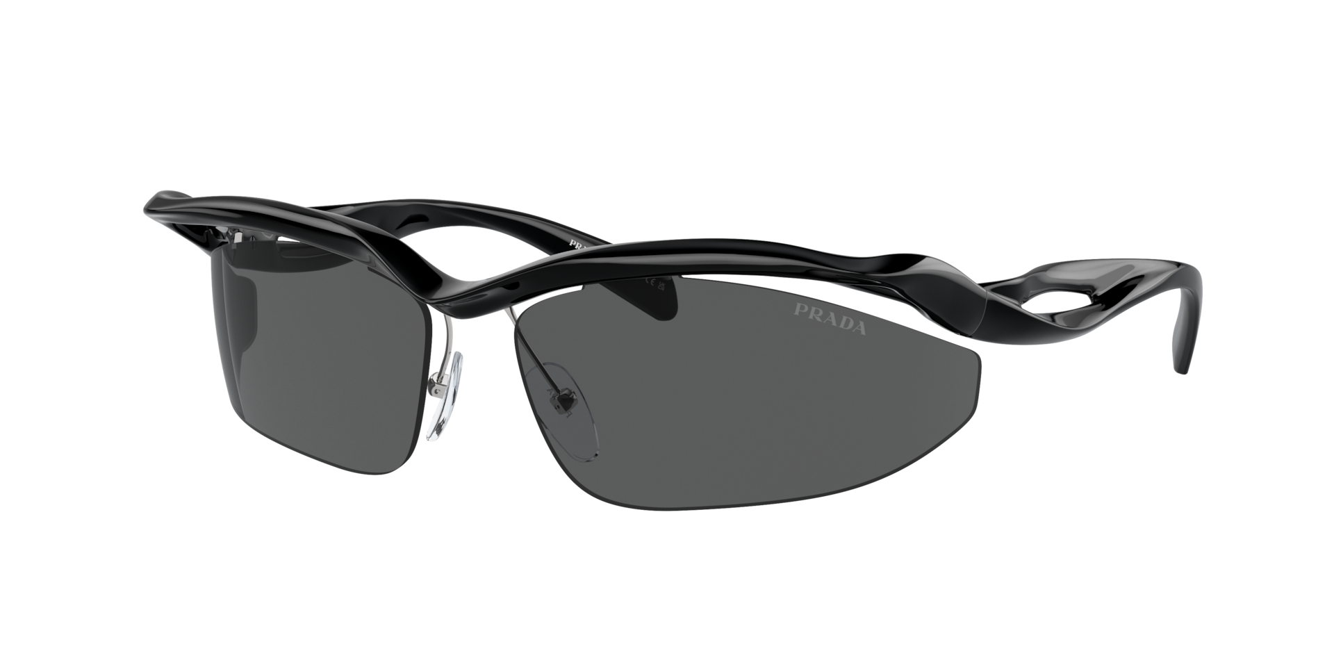 Prada Woman Sunglass PR A25S -  Frame color: Black, Lens color: Dark Grey