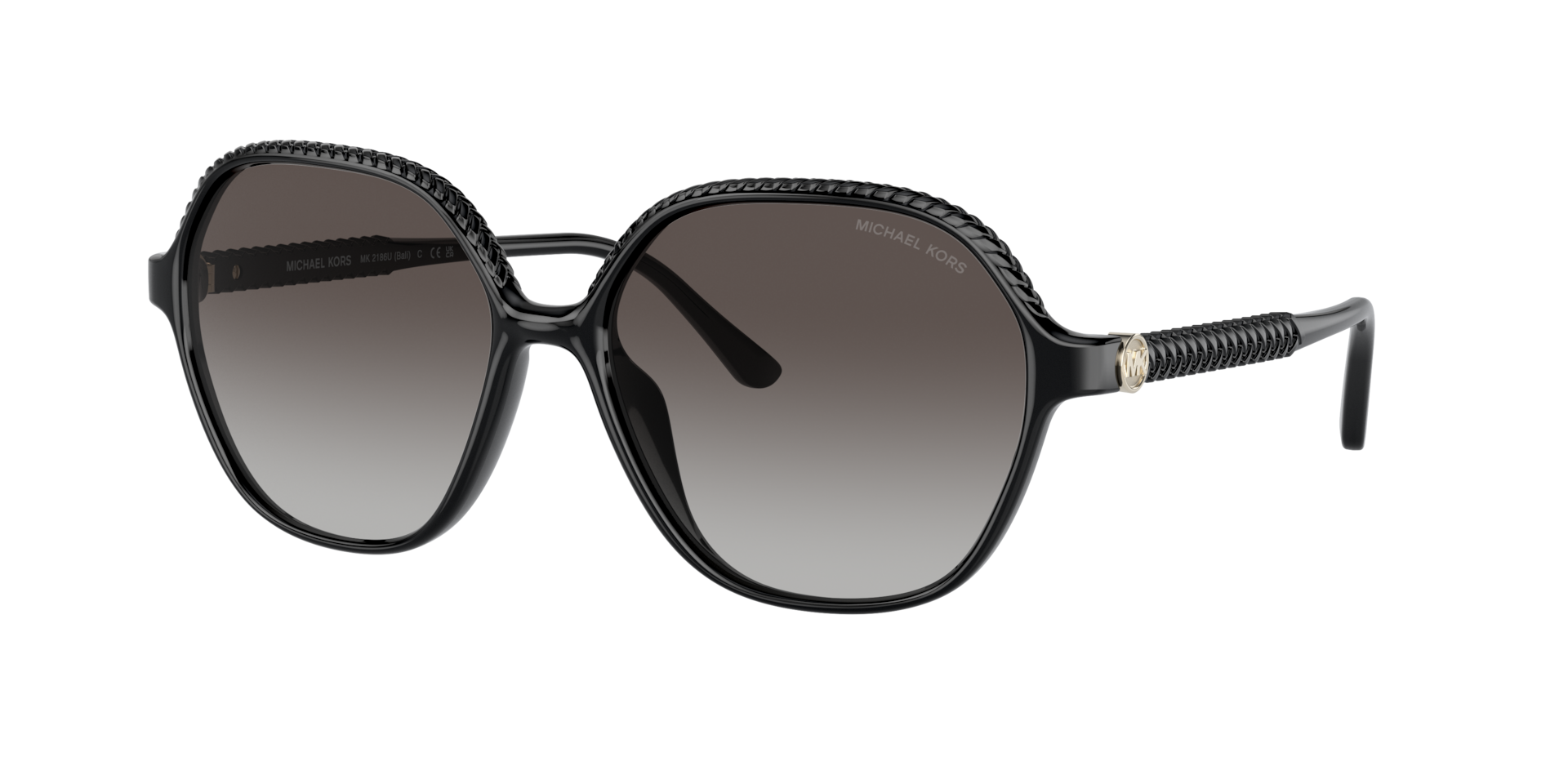 Michael Kors Femme Sunglass Bali - Couleur du Monture: Noir, Couleur de Lentille: Dégradé Gris foncé