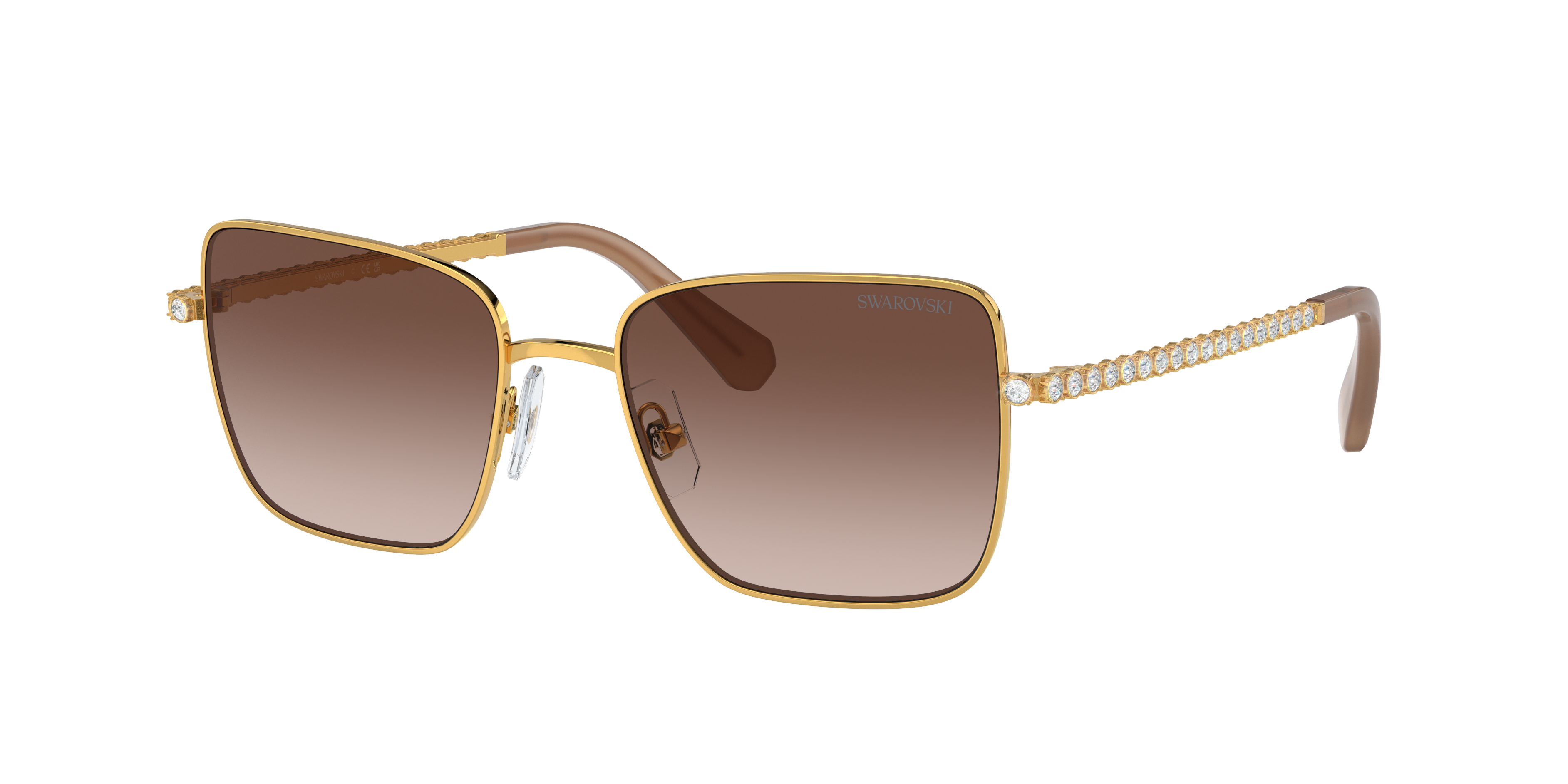 Swarovski SK7015 XL (56 - 18) with Brown lenses and Yellow frame