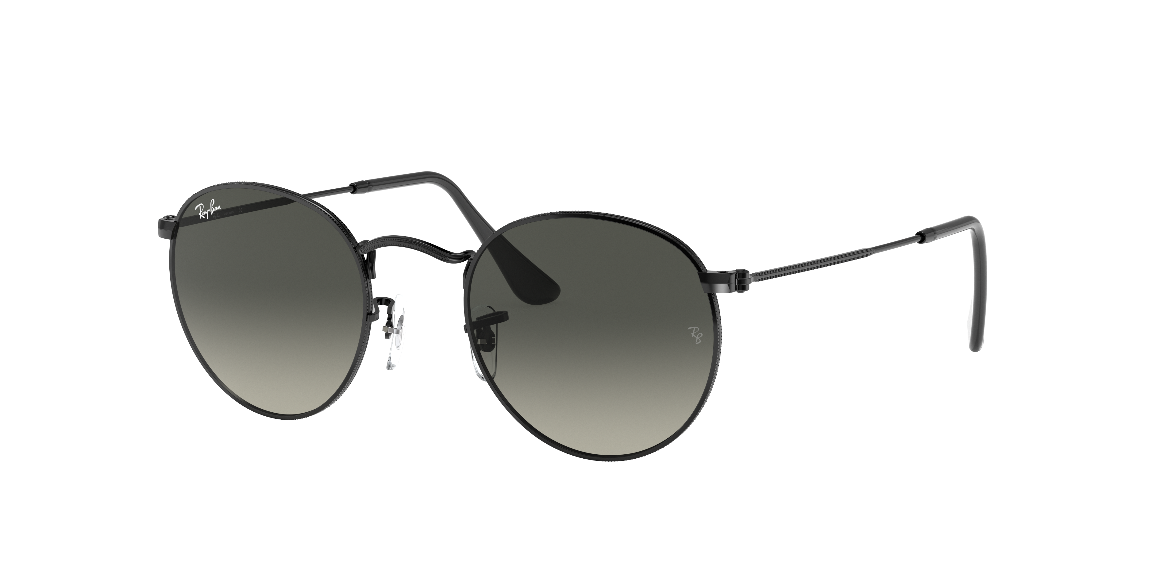 Ray-Ban ブラック オーバル メガネ Ray-Ban Round Flat Lenses L (53 - 21) with Grey lenses and Black