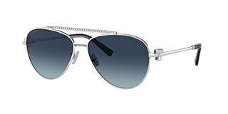 Tiffany & Co. TF3091 S (52 - 19) with Blue lenses and Silver frame