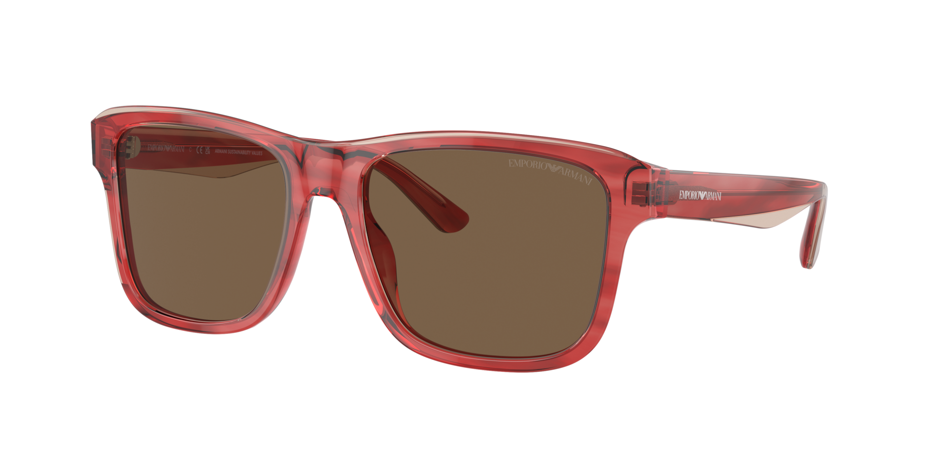 Emporio Armani Man Sunglass EA4208 -  Frame color: Shiny Bordeaux/Top Smoke, Lens color: Dark Brown