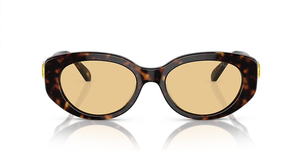 Swarovski Sunglasses SK6002 105787 Polished Black Oval Frames Yellow Crystals Swarovski Sunglasses SK 6002 105787 Polished Black Yellow  main image 2