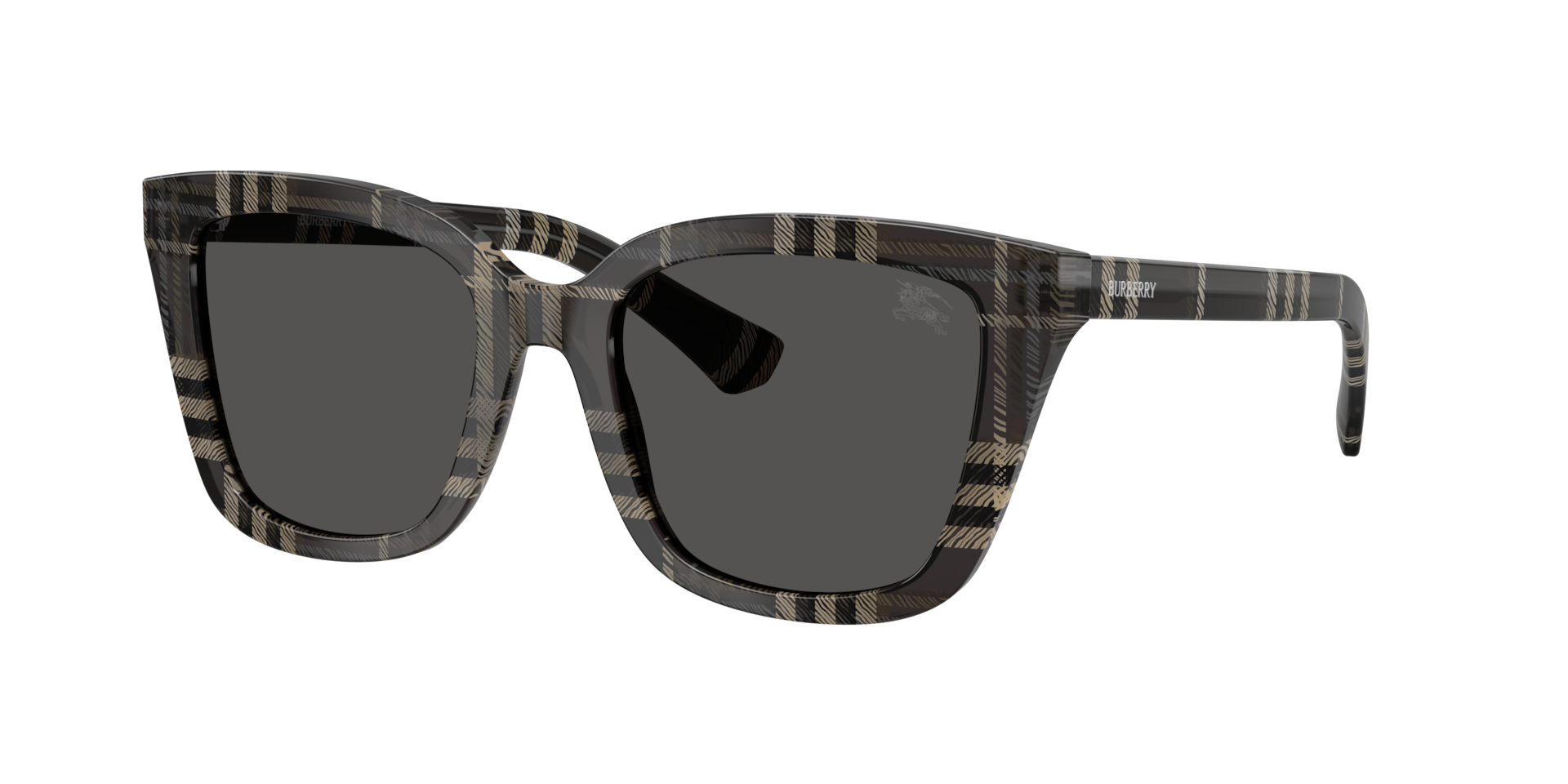 Burberry , Check Grey Sunglasses Dark Grey lenses, BE4487 419987, Mojo Glasses - Image 4