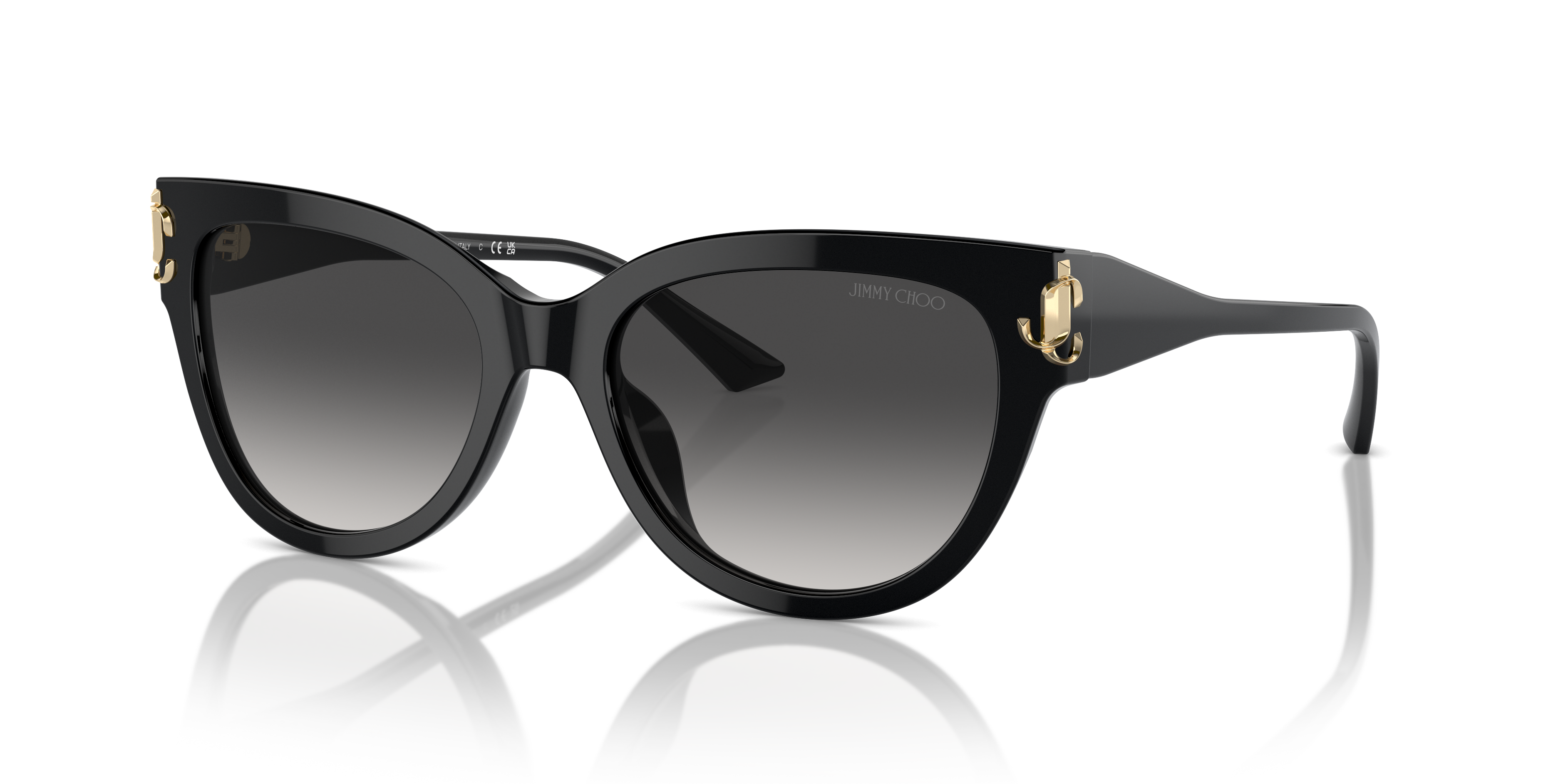 Jimmy Choo JC5018U M (54 - 18) com Lentes Cinza e Armação Preto