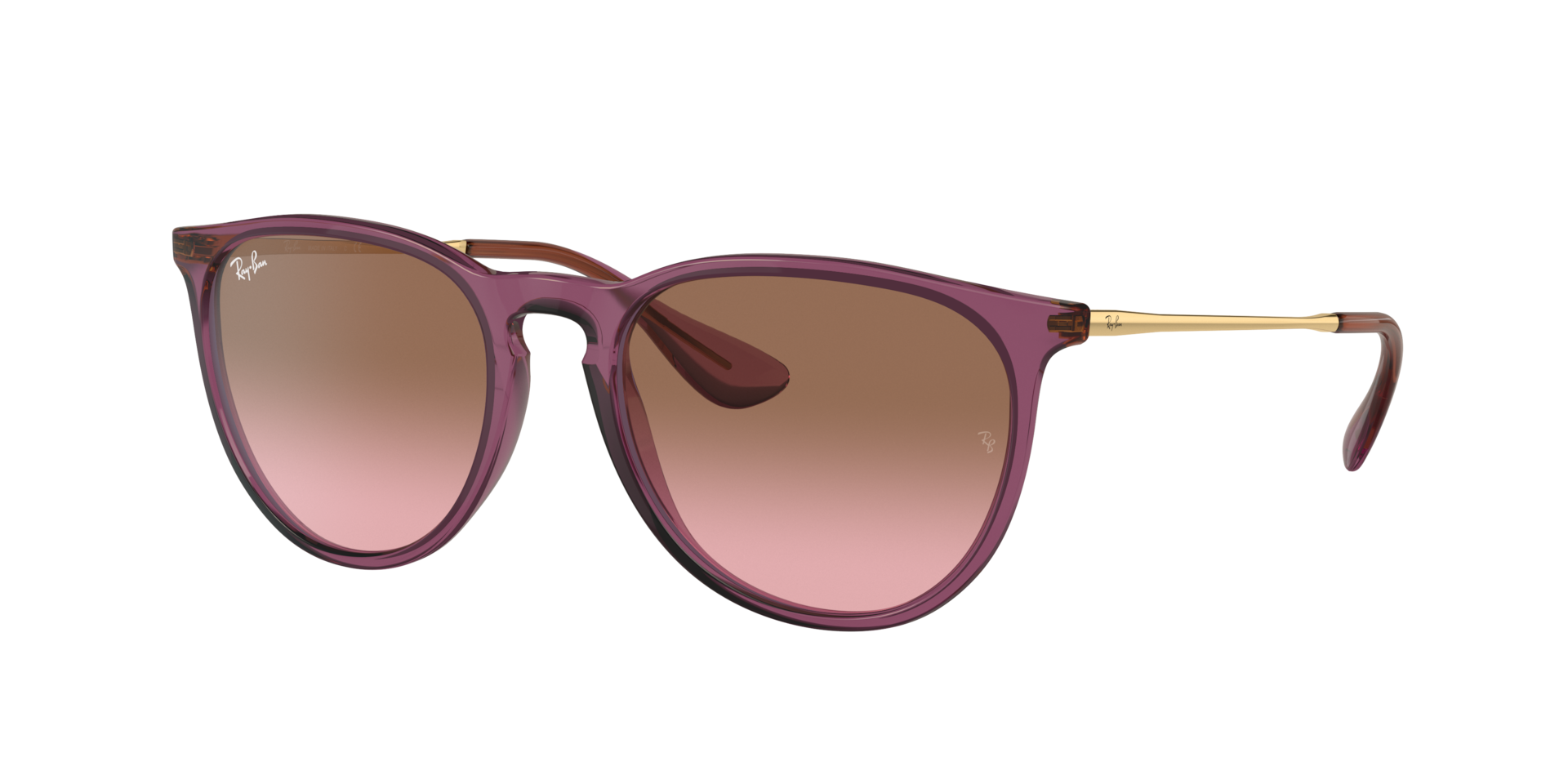 Ray-Ban Woman Sunglass Erika Classic -  Frame color: Transparent Violet, Lens color: Pink Gradient Brown