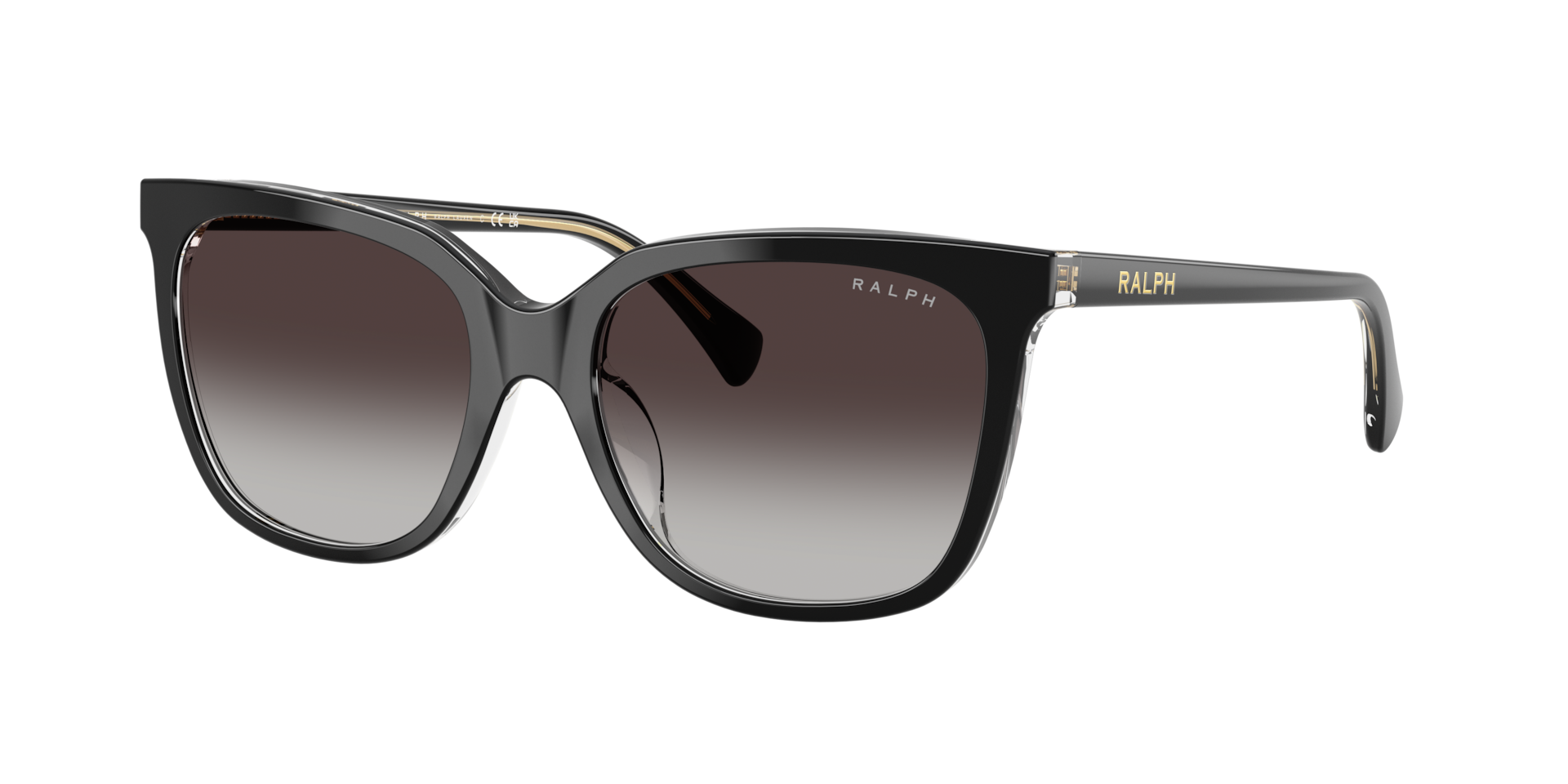 Ralph Mujer Gris Degradado Sunglass Ra5343u - Color Del Marco: Negro Brillante Sobre Transparente, Color De La Lente: