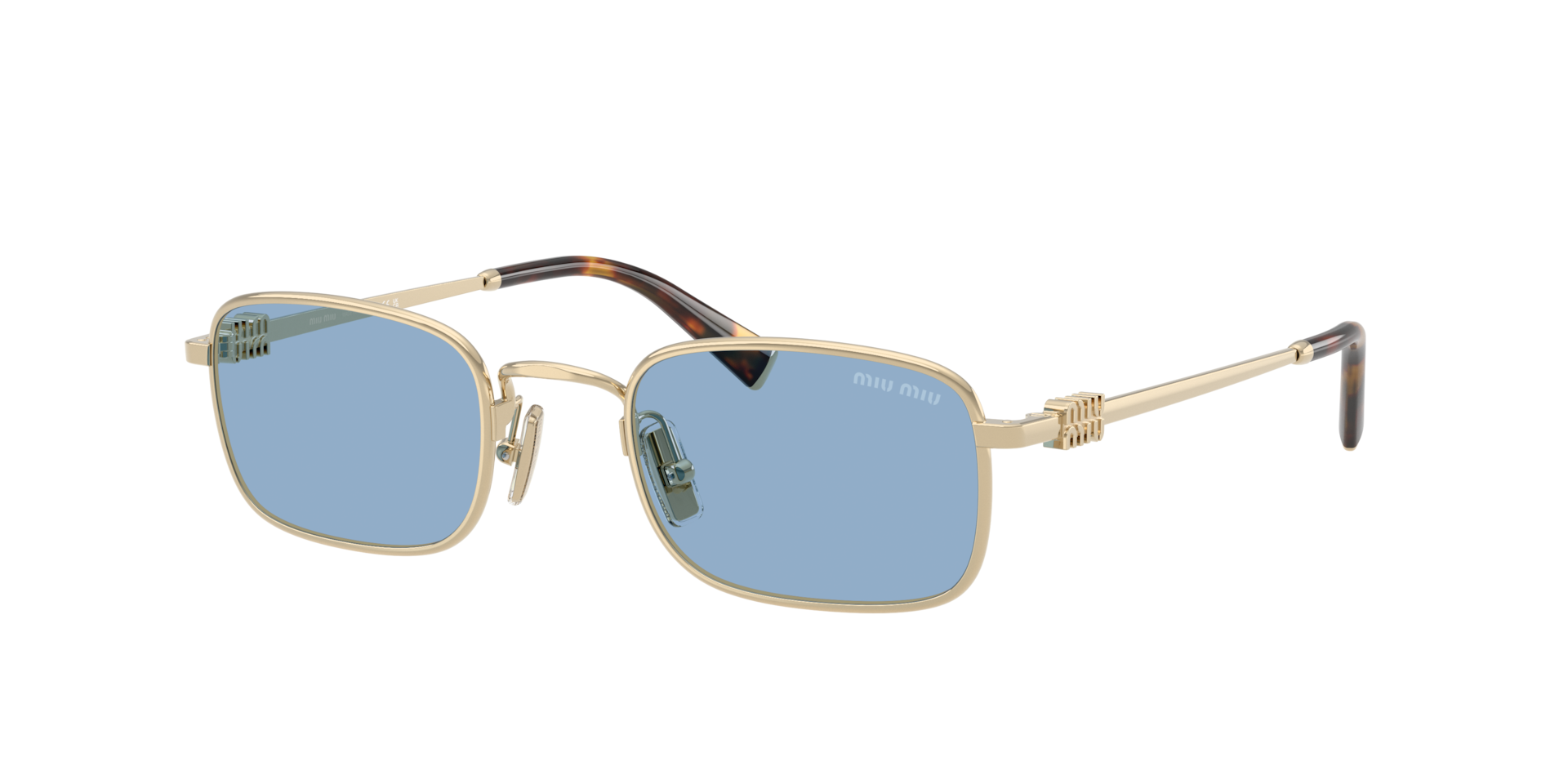 Miu Miu Femme Sunglass MU A53S - Couleur du Monture Or Ple Couleur de Lentille Bleu clair 259 €