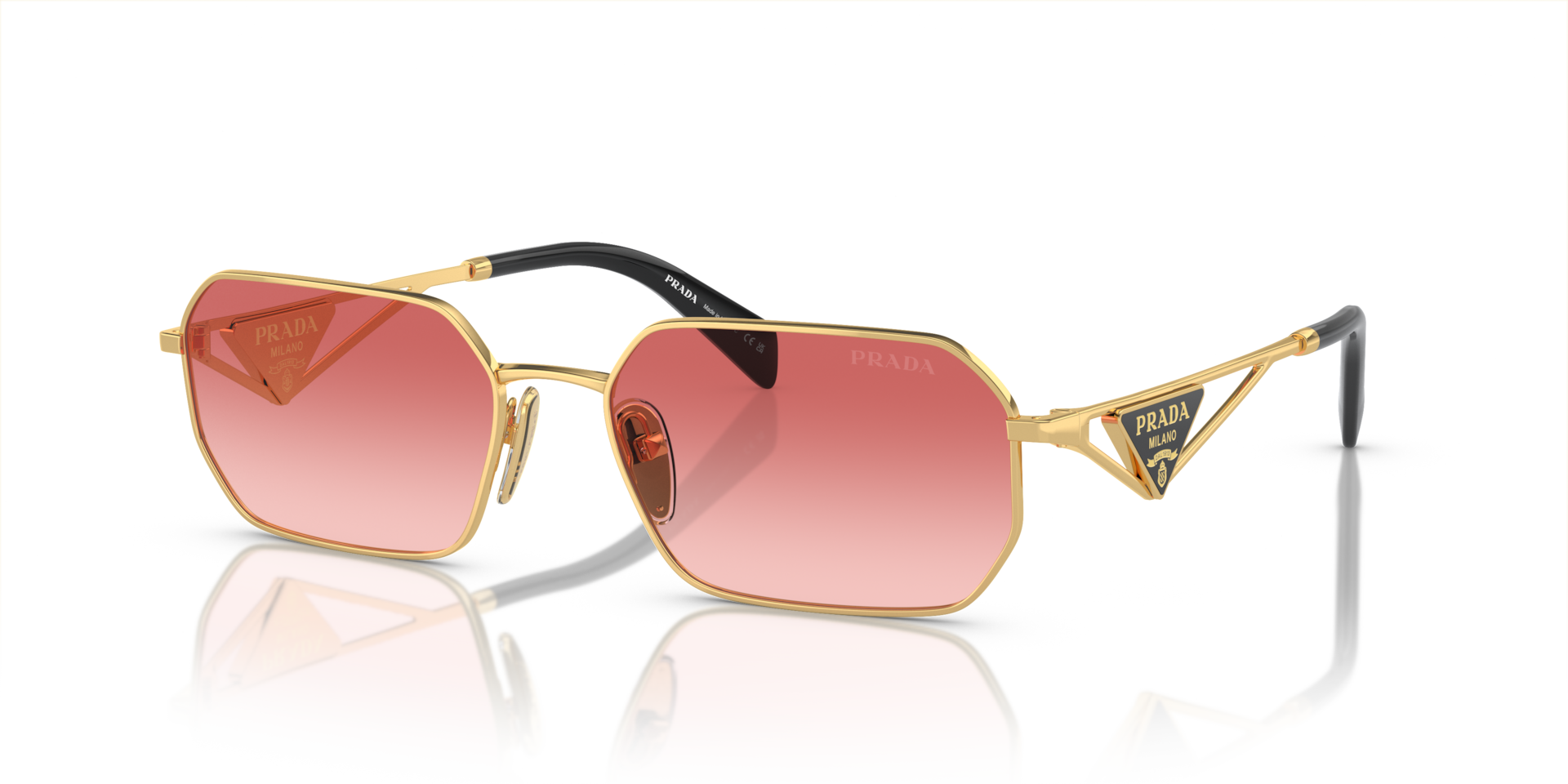 ballaholic ⑤ Prada PR A51S XL (58 - 17) with Pink lenses and Gold frame