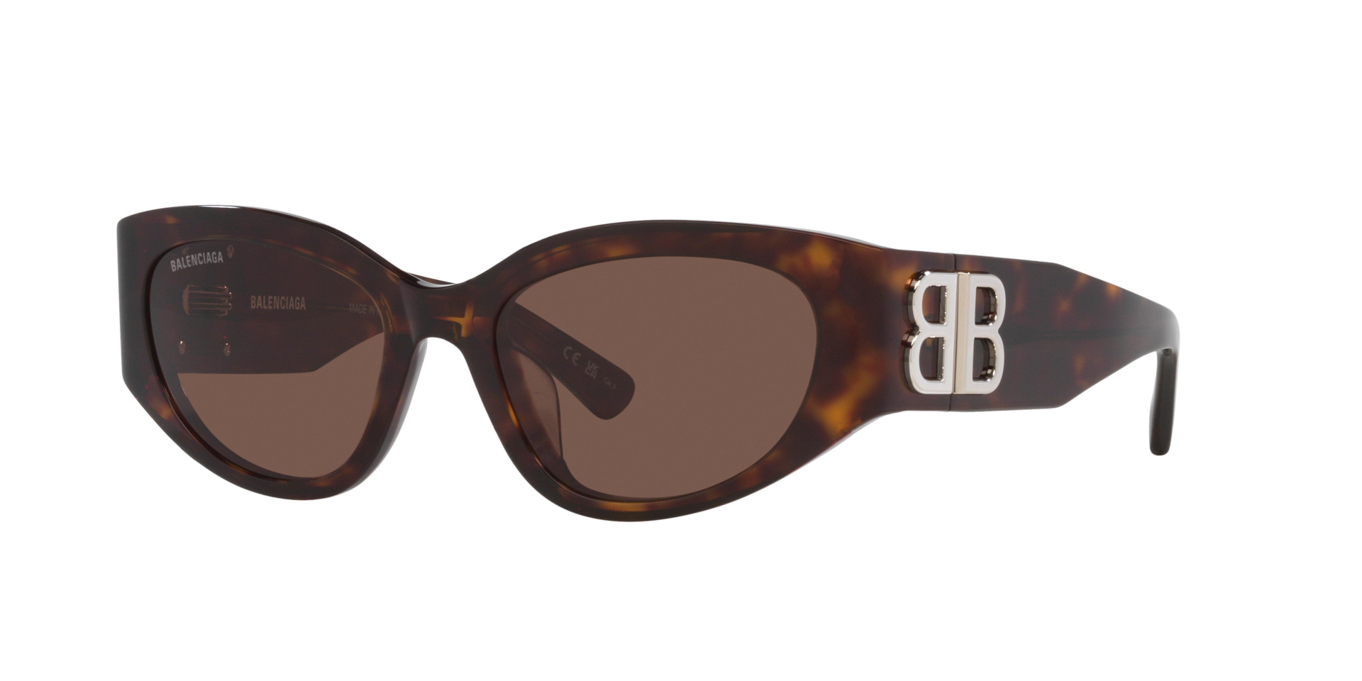 Balenciaga BB0324SK L (55 - 19) with Brown lenses and Tortoise