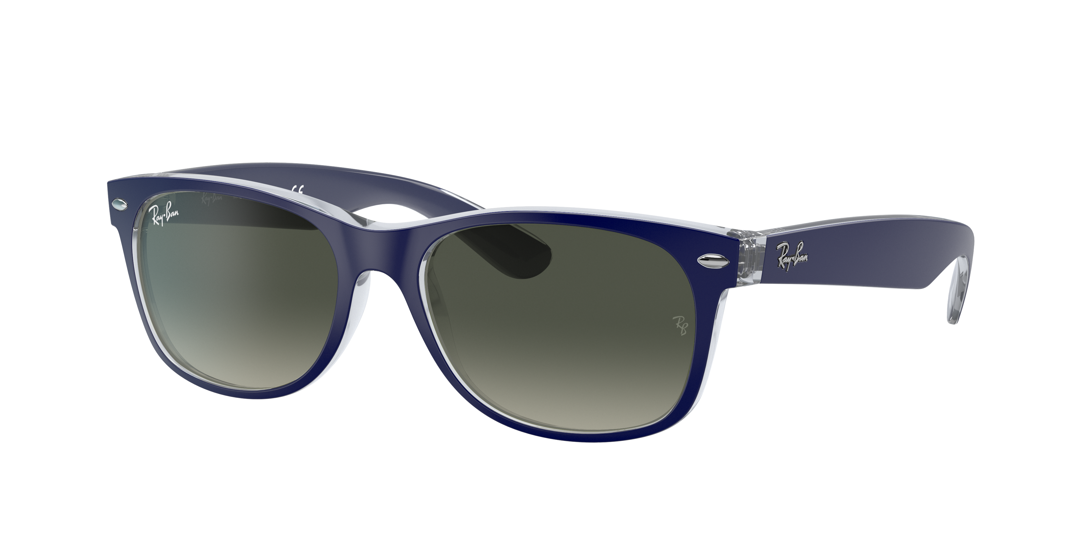 Ray-Ban Unisex Sunglass New Wayfarer Color Mix -  Frame color: Blue, Lens color: Grey