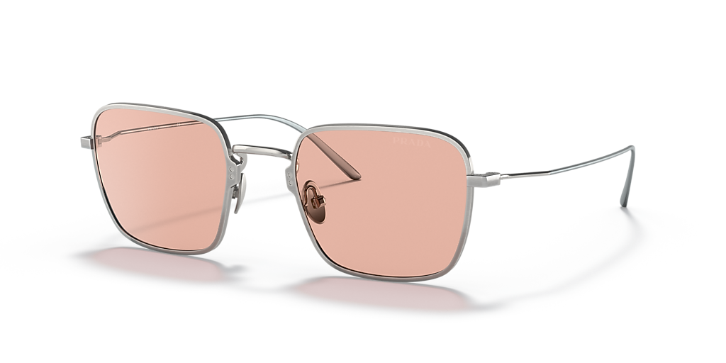 Prada PR 54WS M (52 - 22) with Pink lenses and Silver frame
