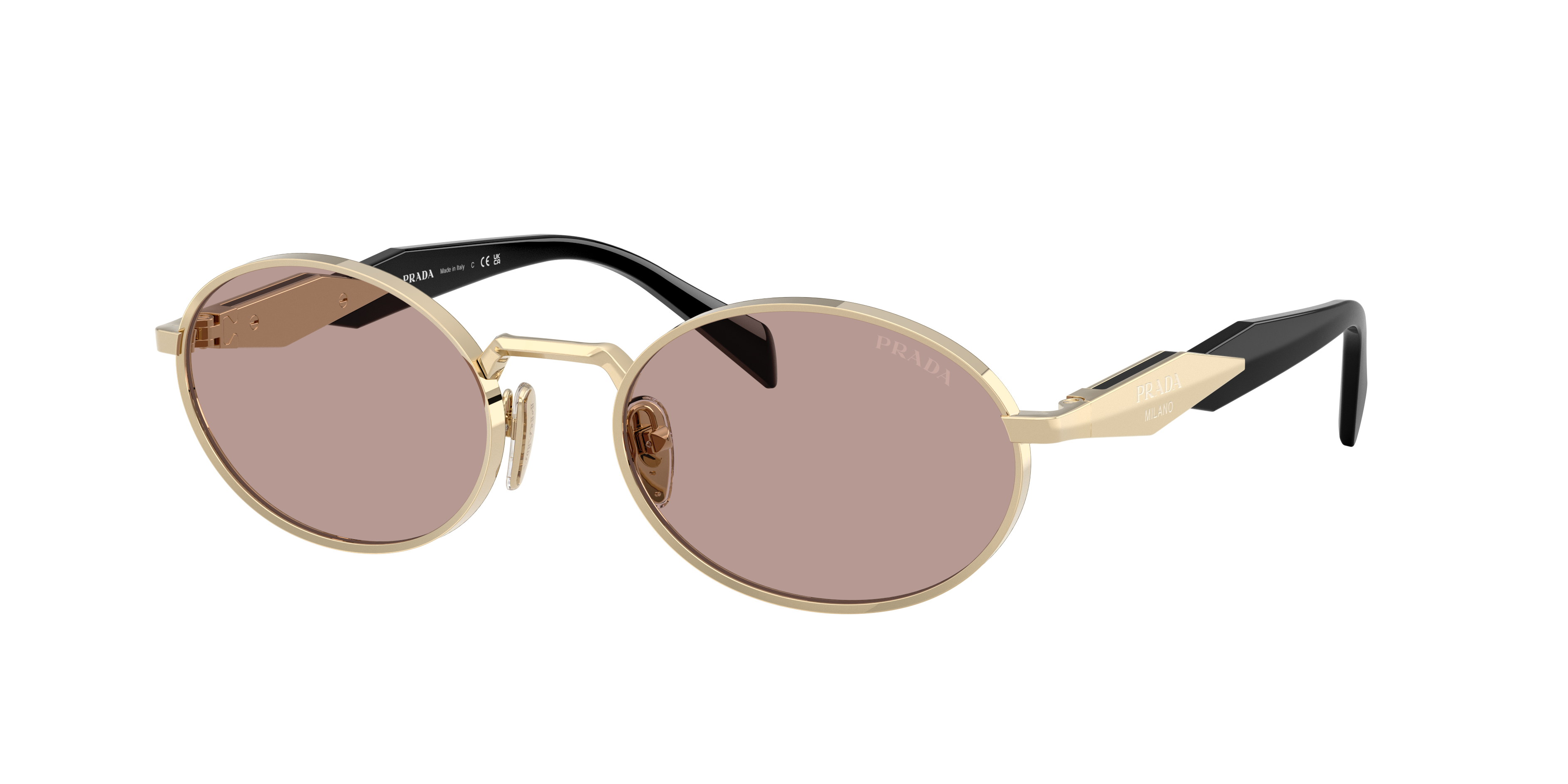 Prada PR 65ZS L (55 - 20) with Violet lenses and Gold frame