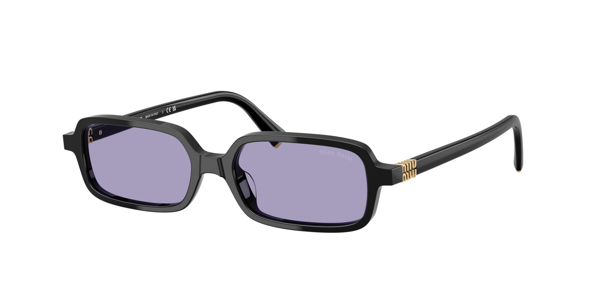Miu Miu Femme Sunglass MU 11ZS - Couleur du Monture Noir Couleur de Lentille Violet 245 €
