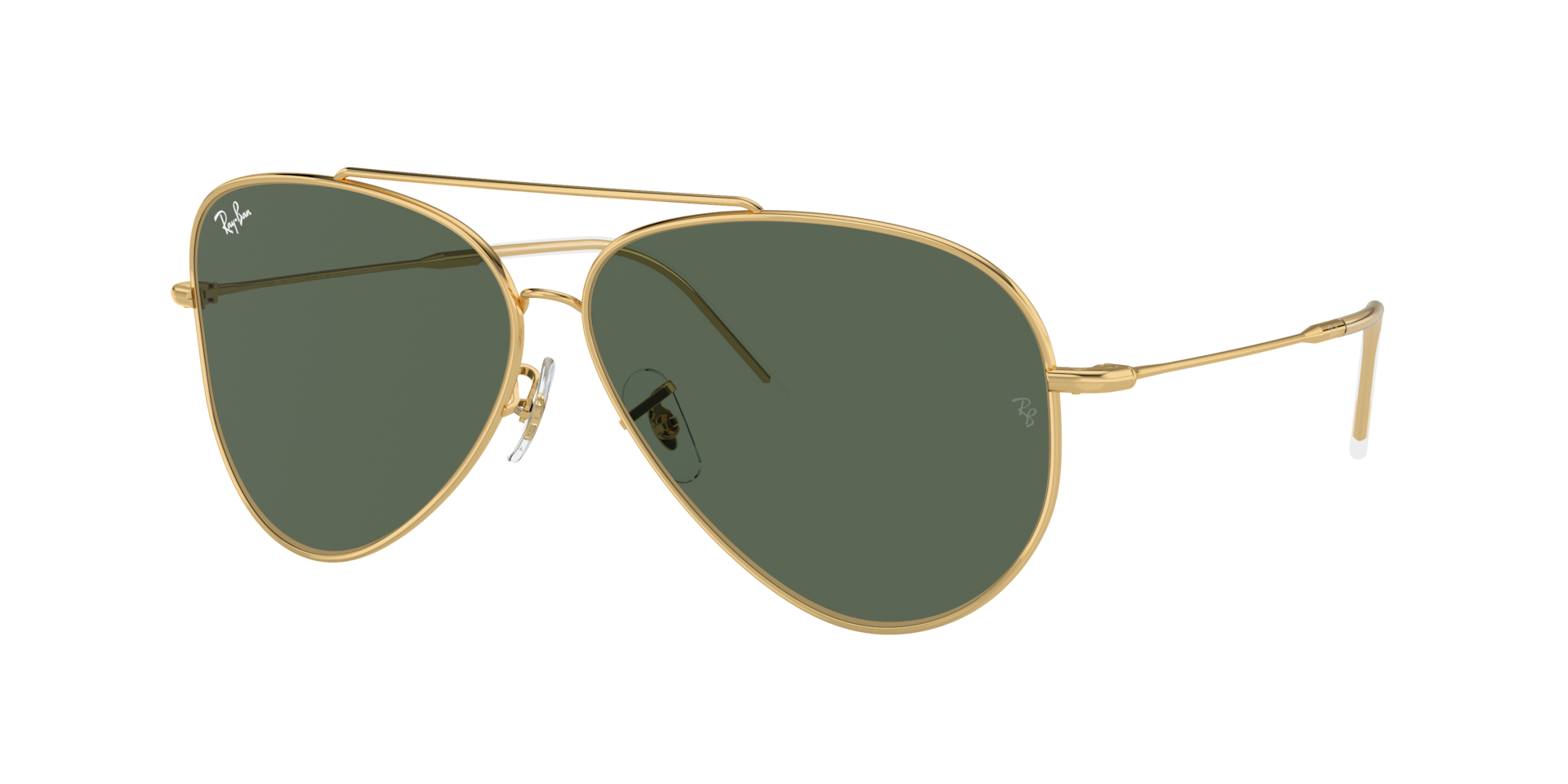 Ravi729 Sサイズ Ray-Ban Aviator Reverse L (59 - 11) with Green lenses and Gold